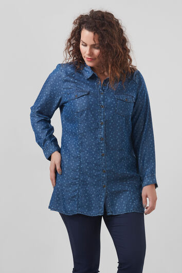 Lange spijkerblouse 