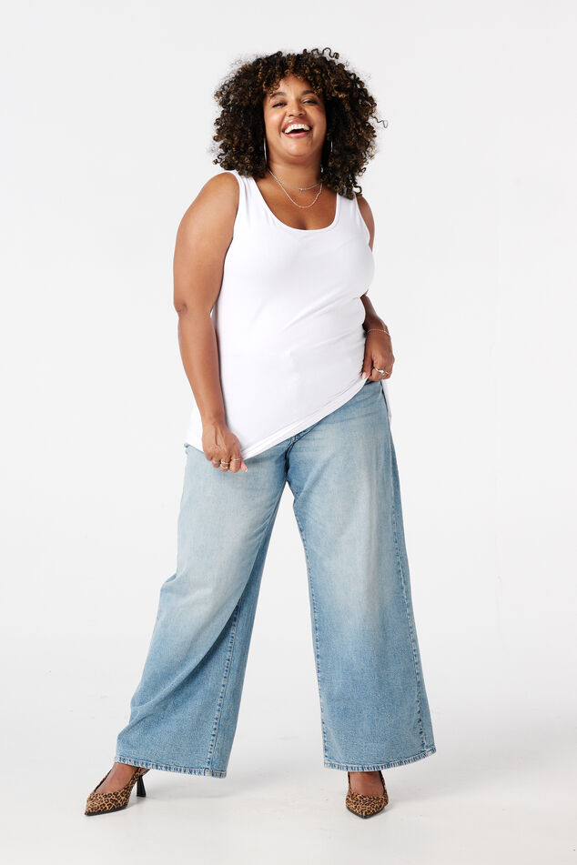 Katoenen extra lange singlet image number 3