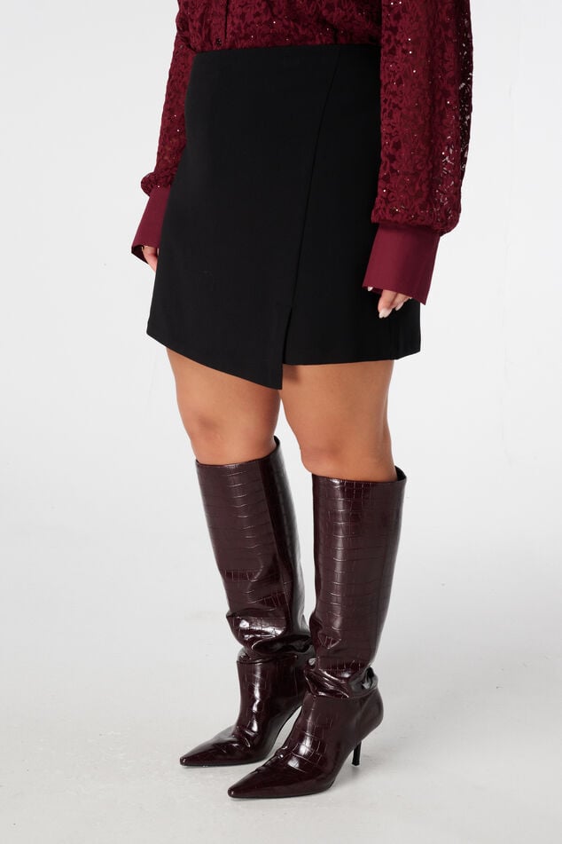 Rokje met overslag look en elastische taille image number 5