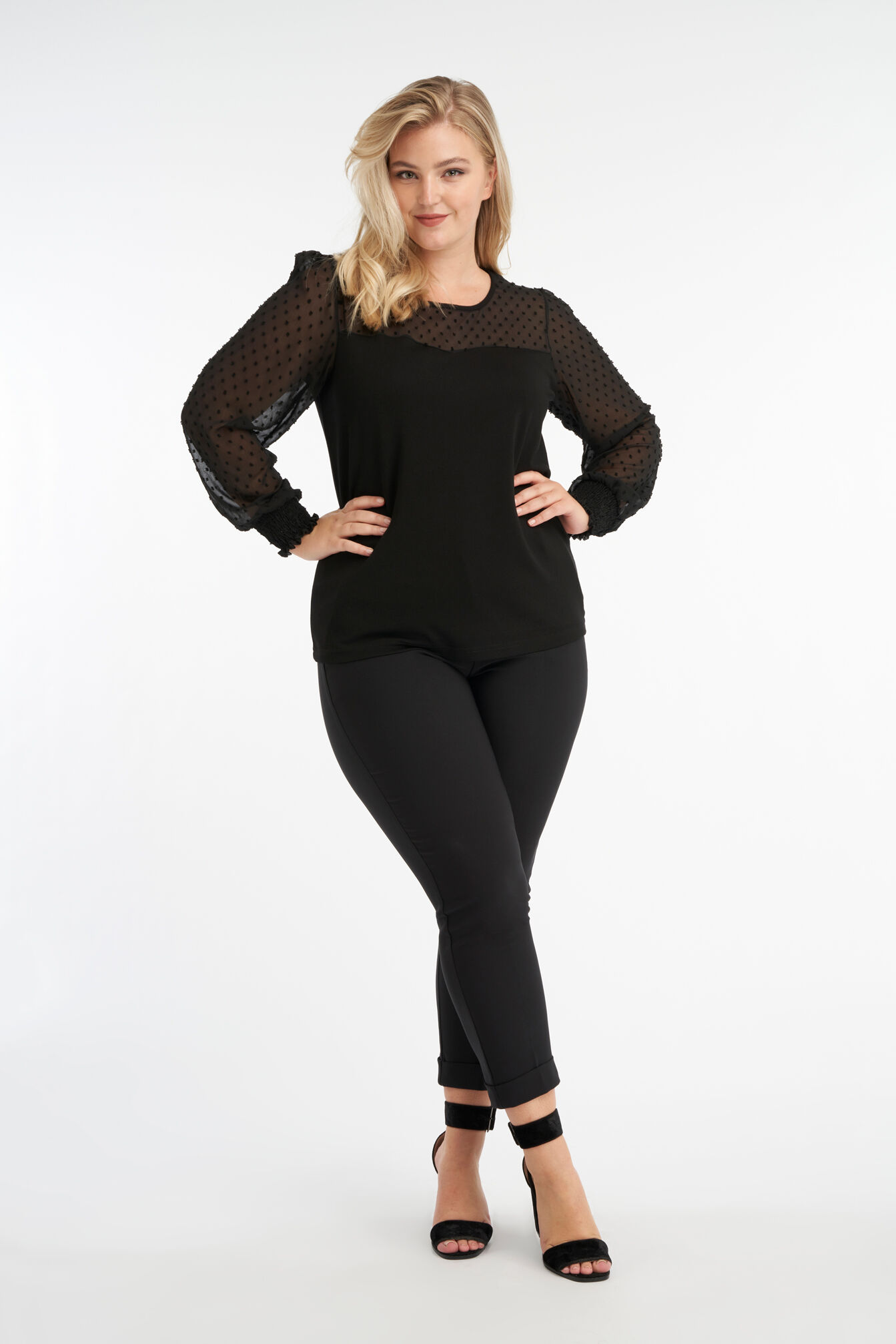 Top met transparante mouw image number 5