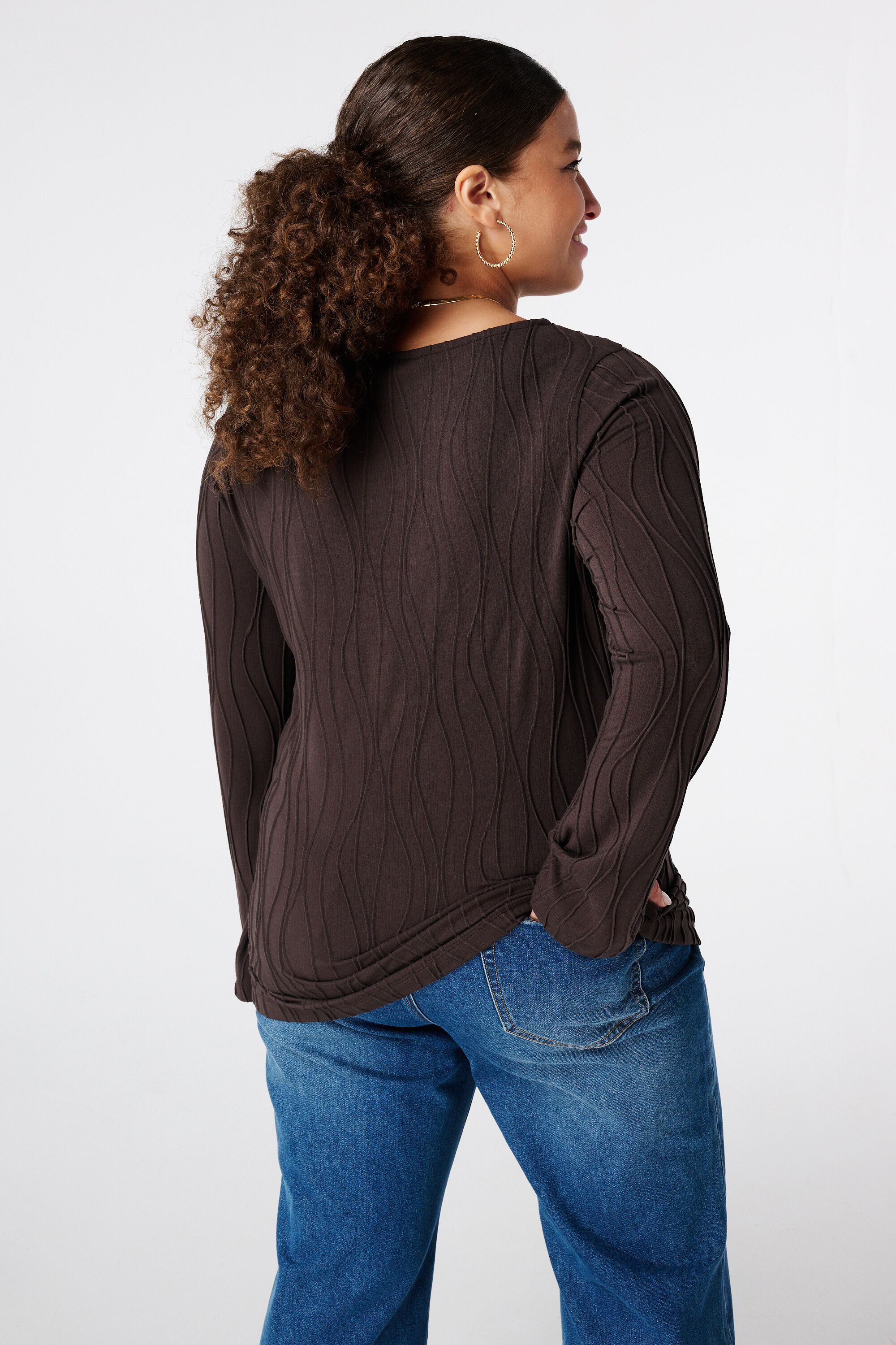 Aansluitende t-shirt met lange mouwen image number 3