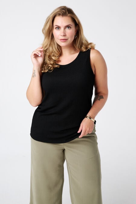 Mouwloze top met ronde hals  Mouwloze top met ronde hals
