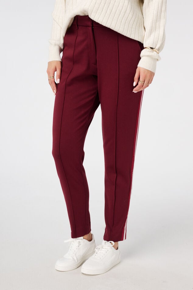 Tapered pantalon met bies aan de zijkant image number 5