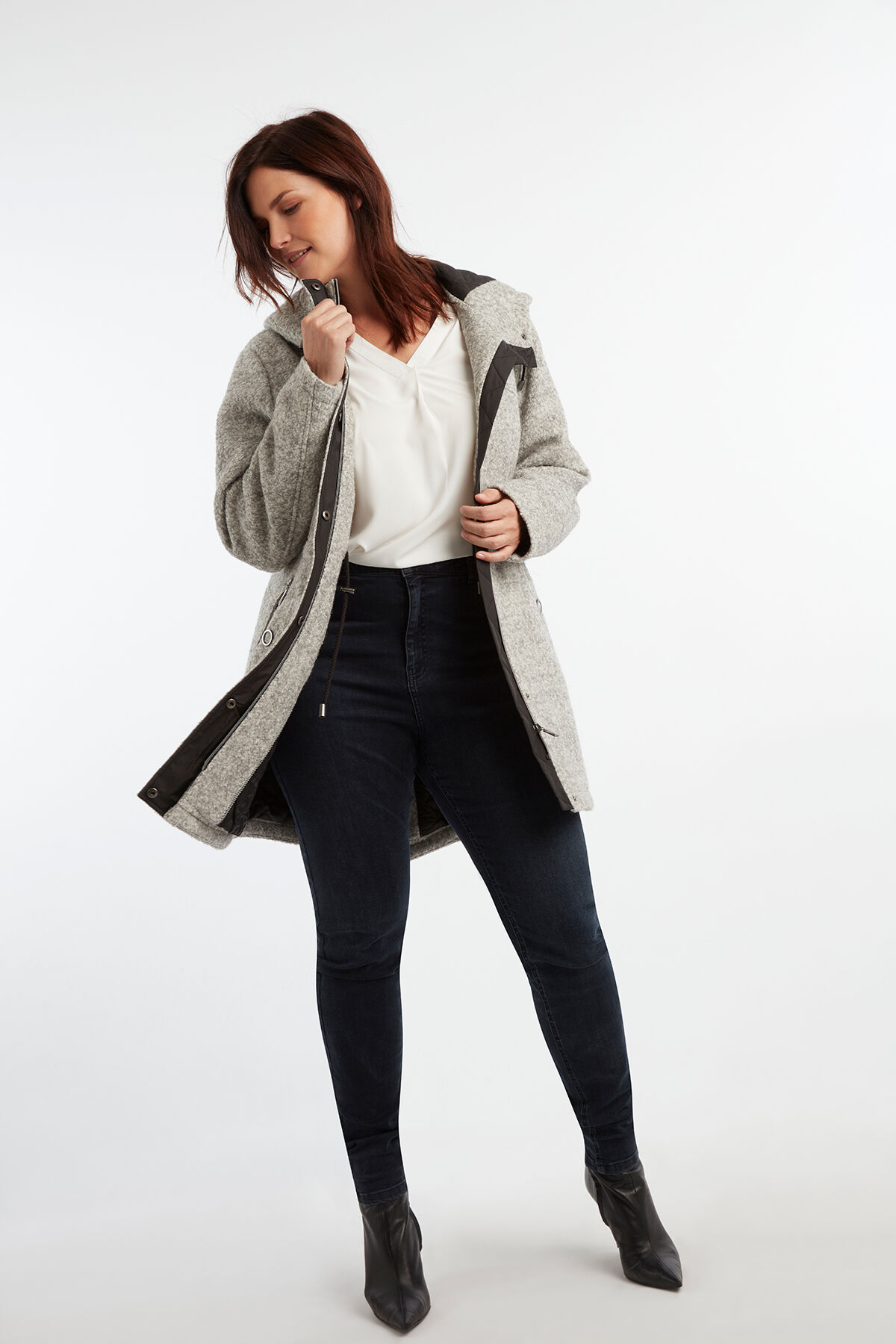 Manteau en laine m&eacute;lang&eacute;e image number 3