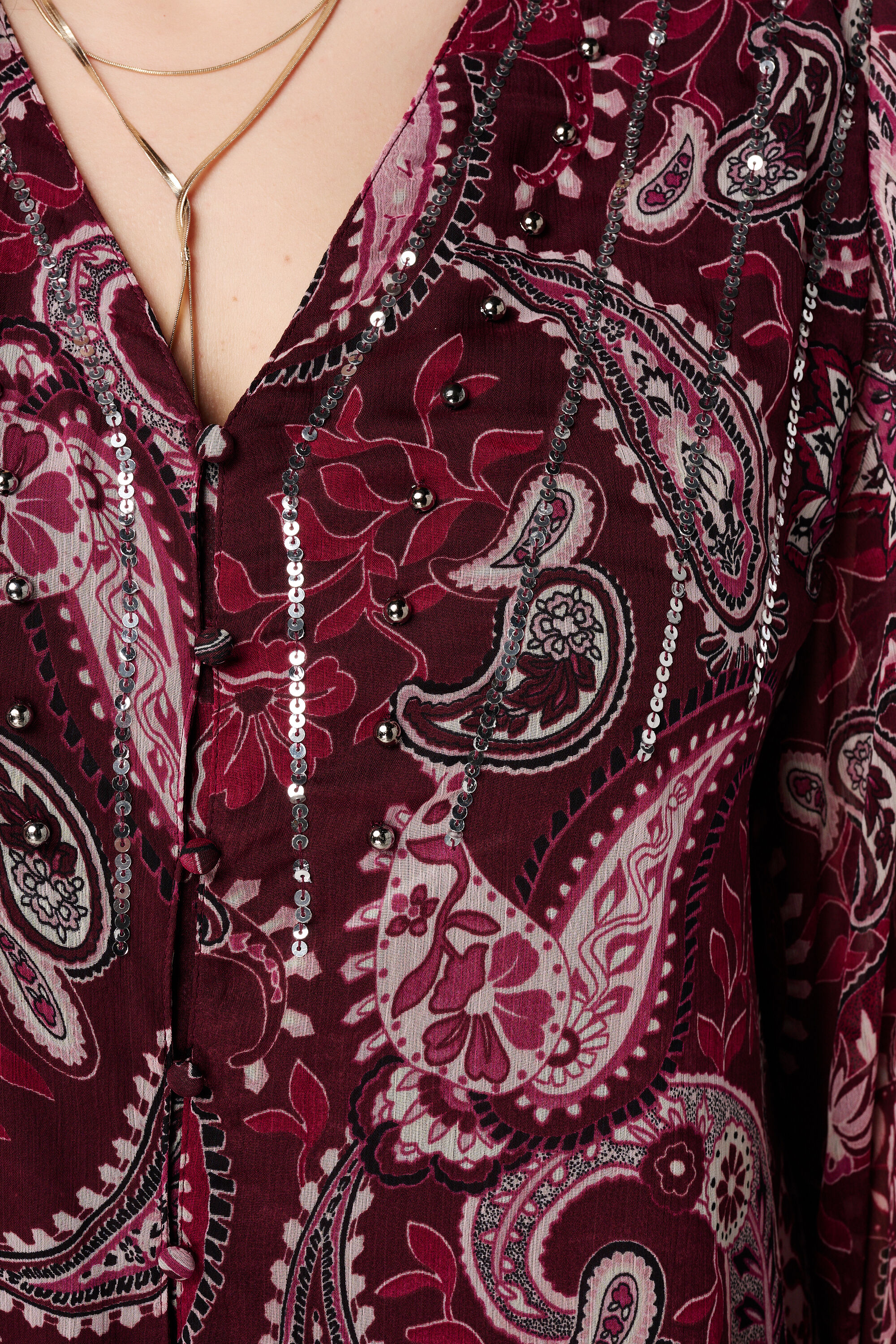 Sheer blouse met paisley print image number 6