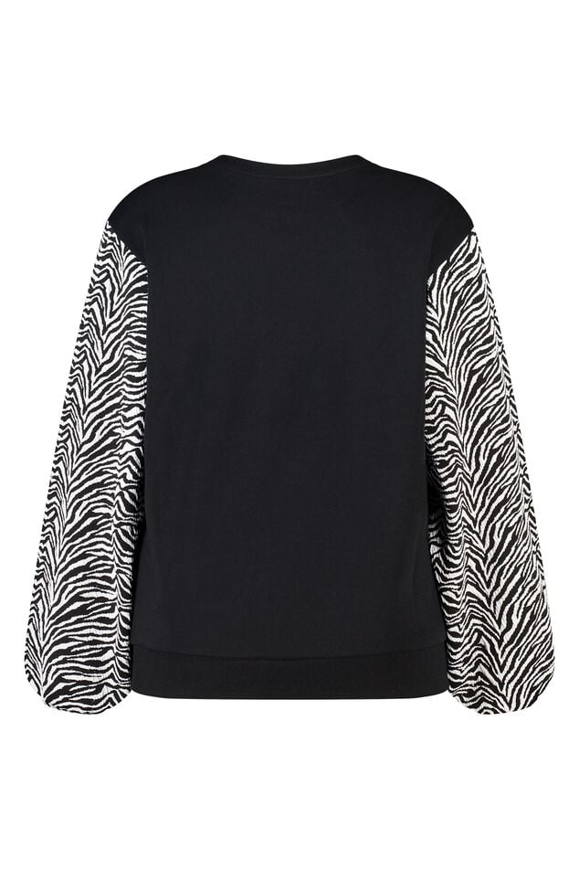 Sweater met ballonmouwen met opdruk image number 2