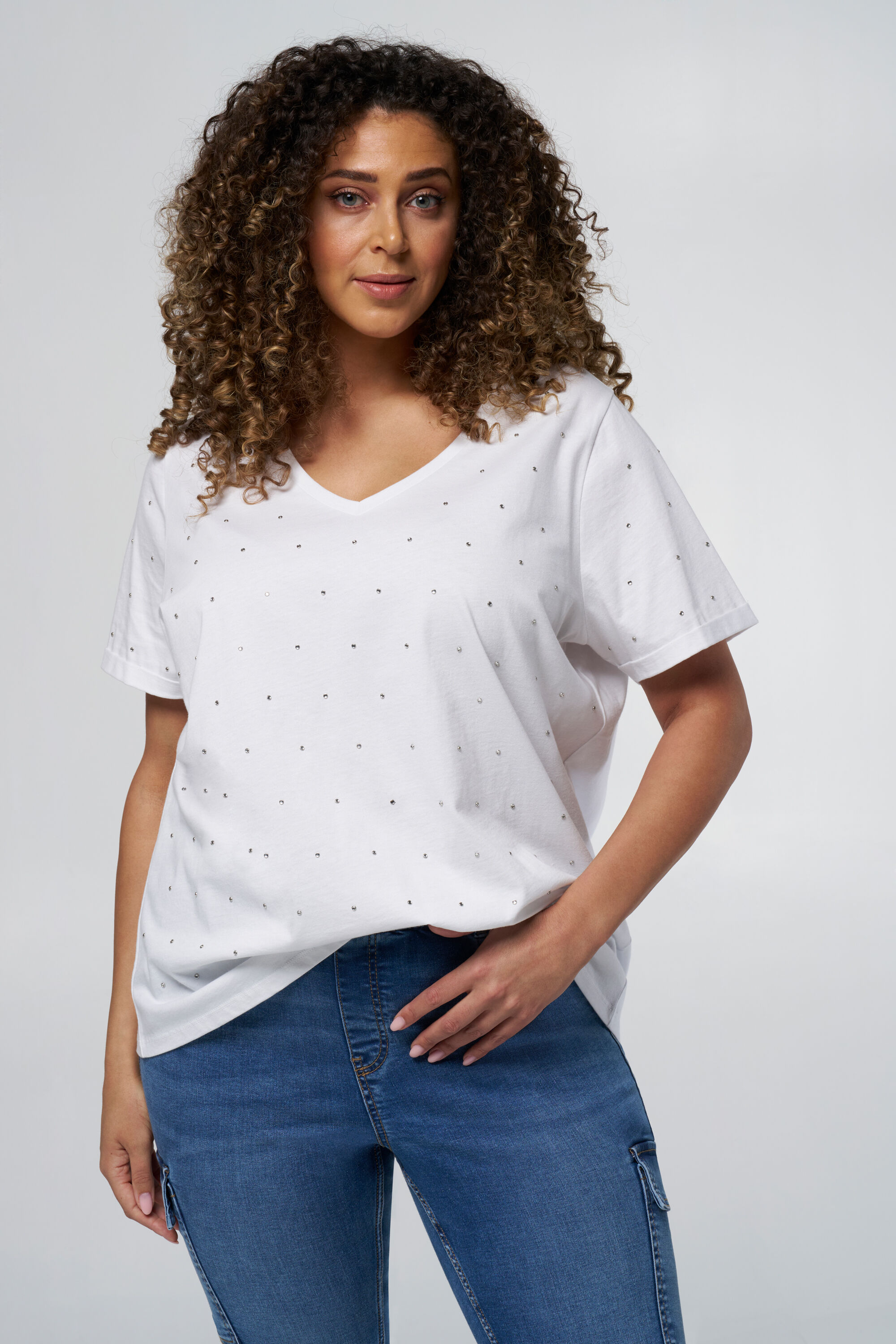 T-shirt met steentjes image number 0