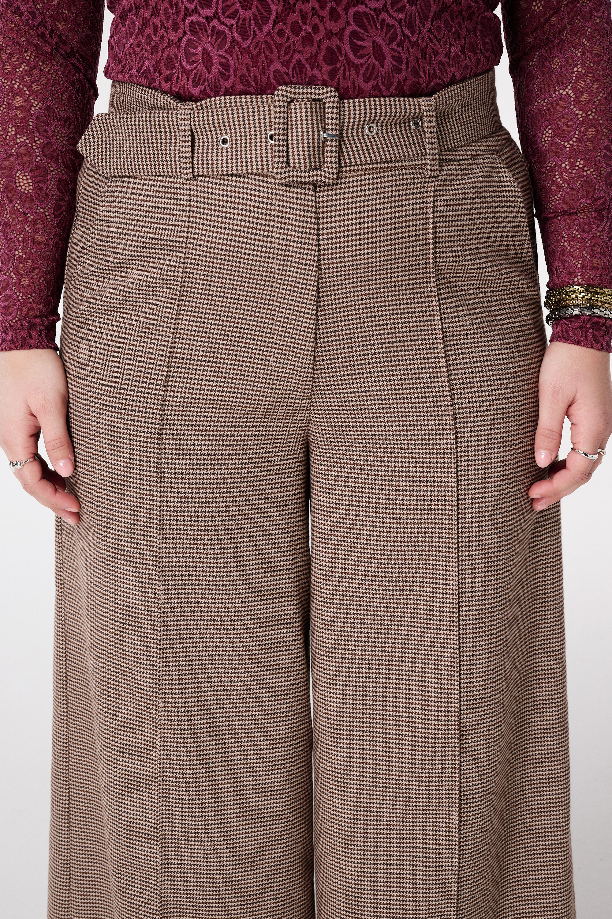 Wide leg broek met ceintuur image number 4