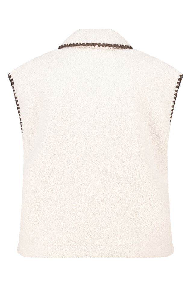 Teddy gilet met sierstiksels image number 1