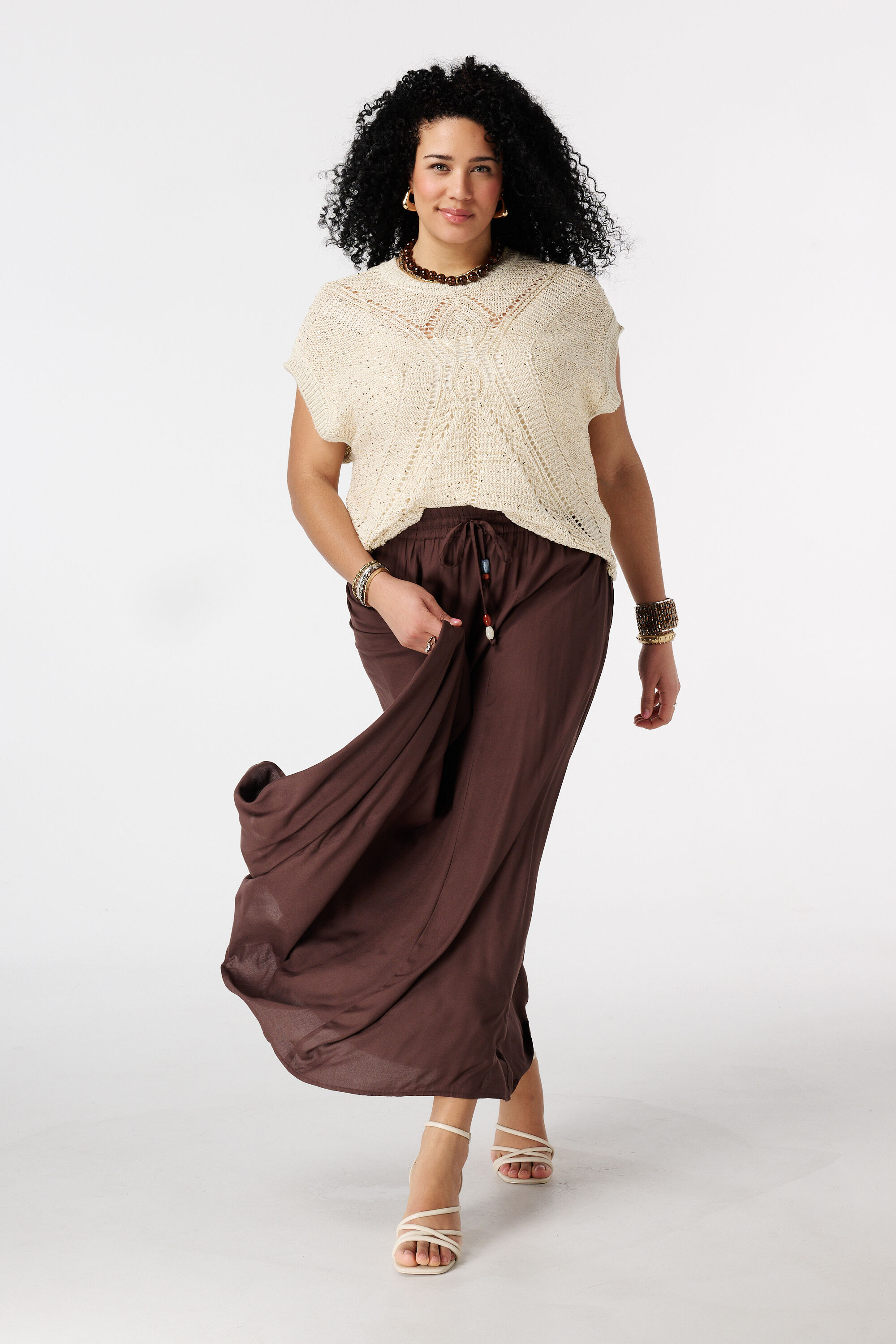 Jupe maxi avec taille &eacute;lastique image number 0