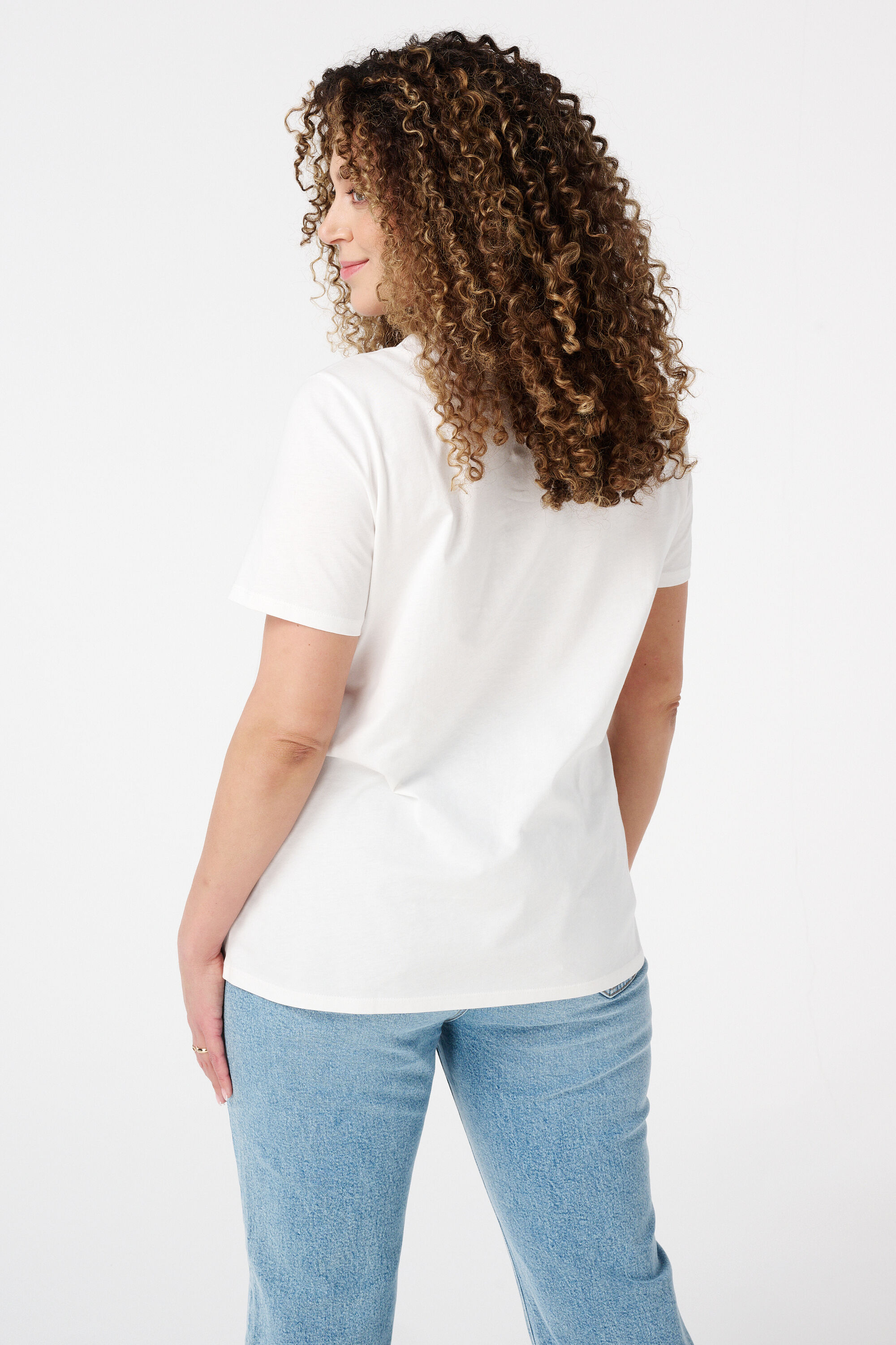 T-shirt met bloemen opdruk image number 3