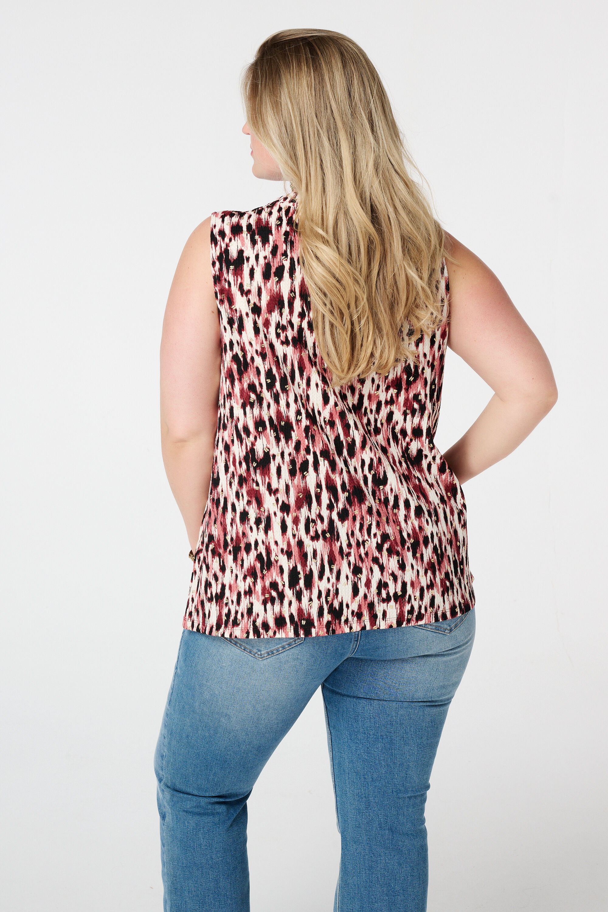 Mouwloze top met print image number 3