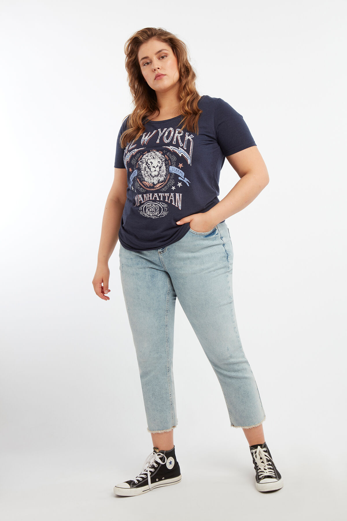 T-shirt met print opdruk image number 3