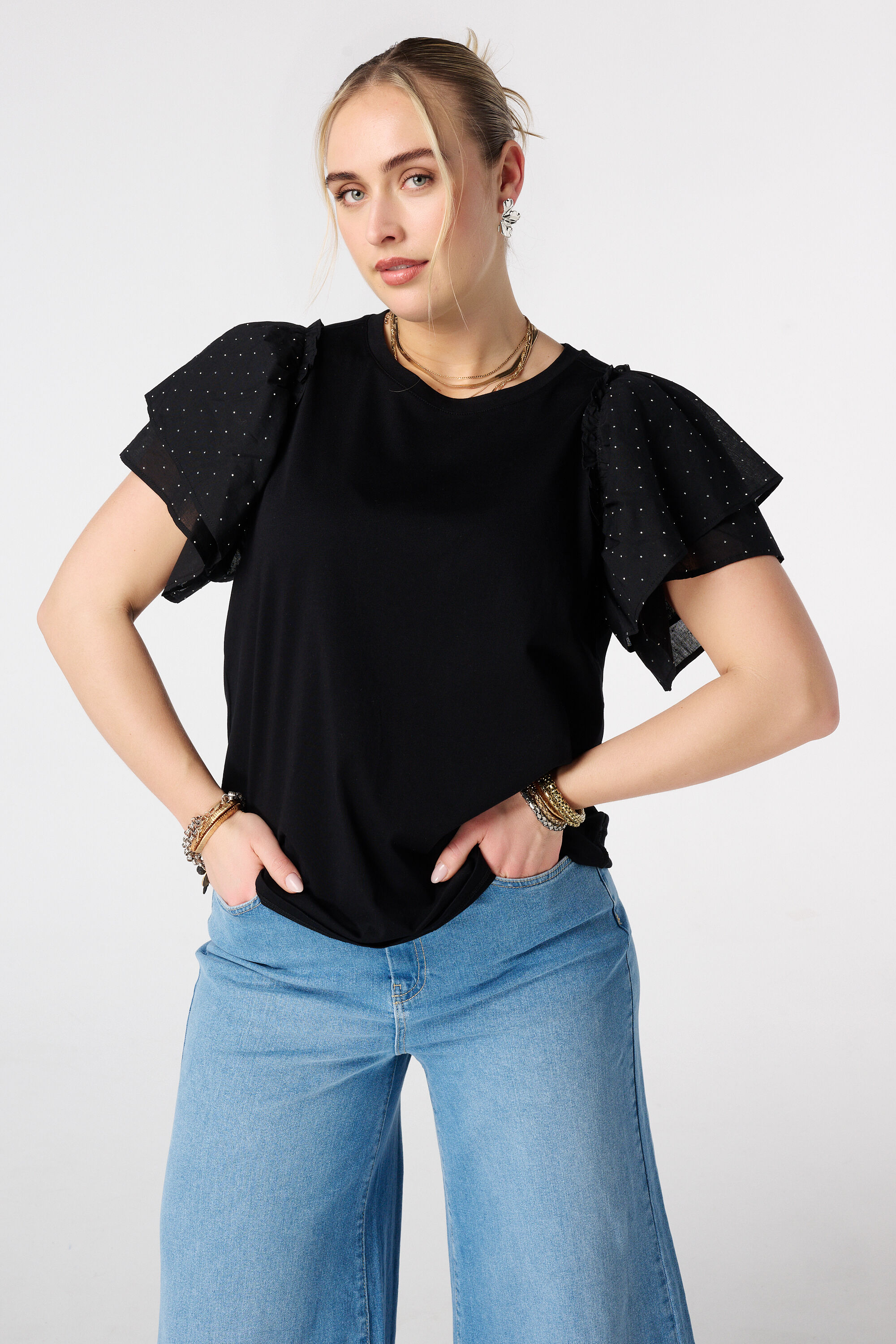 Top met vlindermouwen