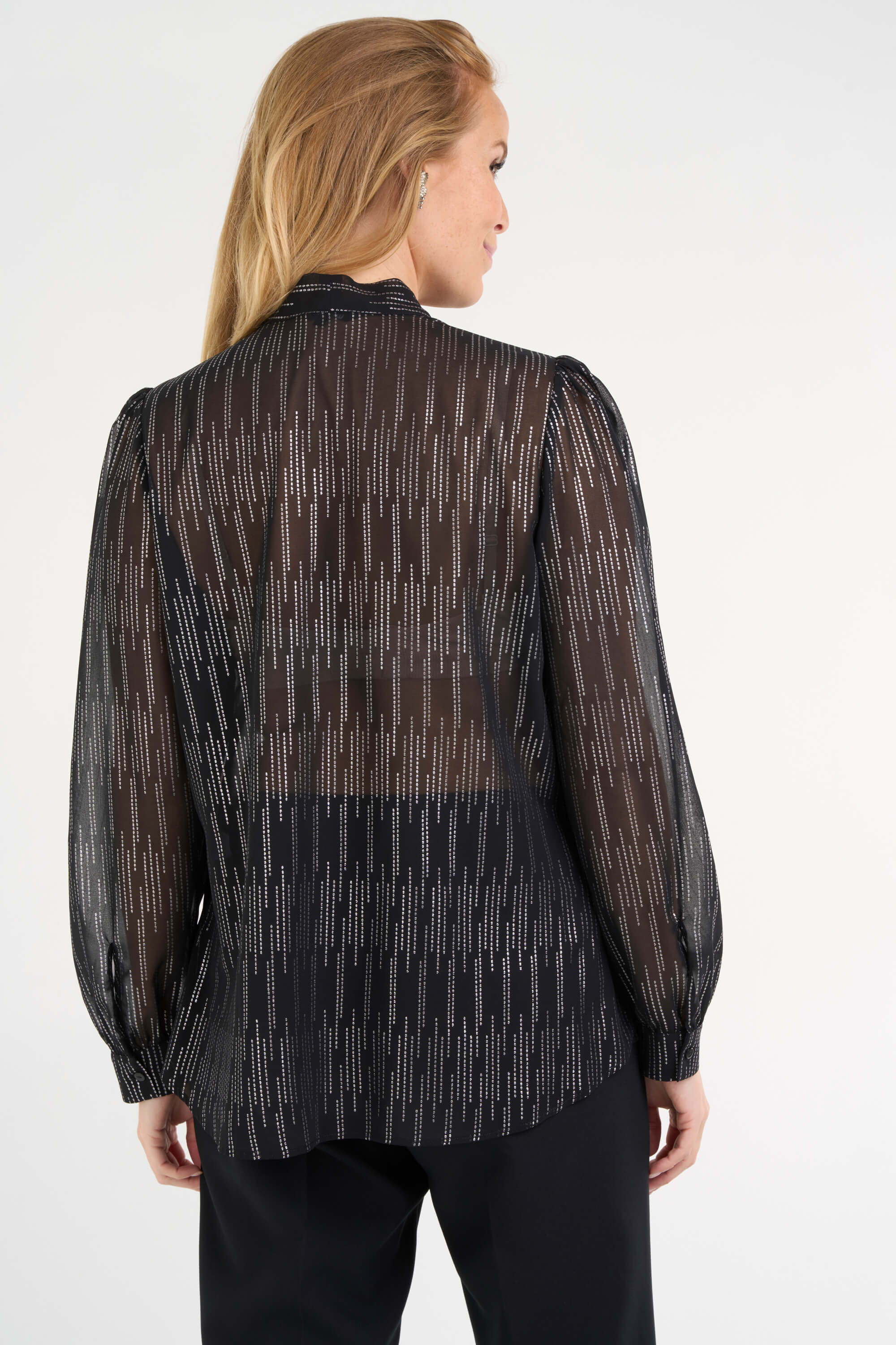 Blouse met zilveren print image number 3