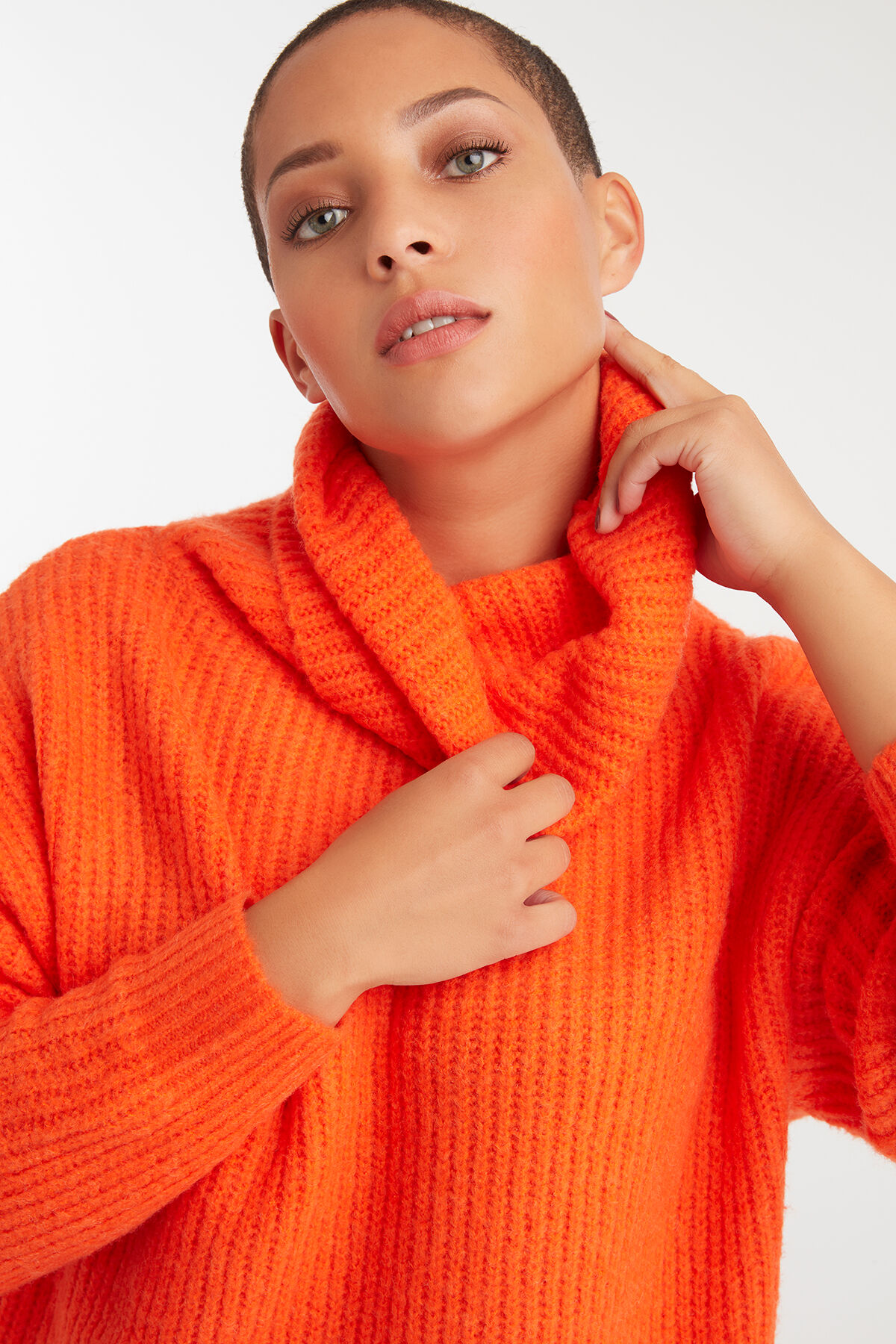 Gebreide trui met col image number 4