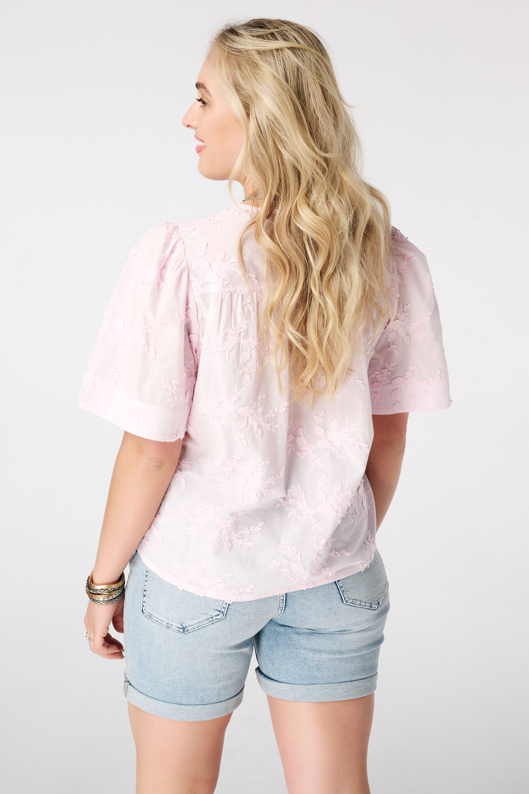 Katoenen blouse met borduursel image number 3