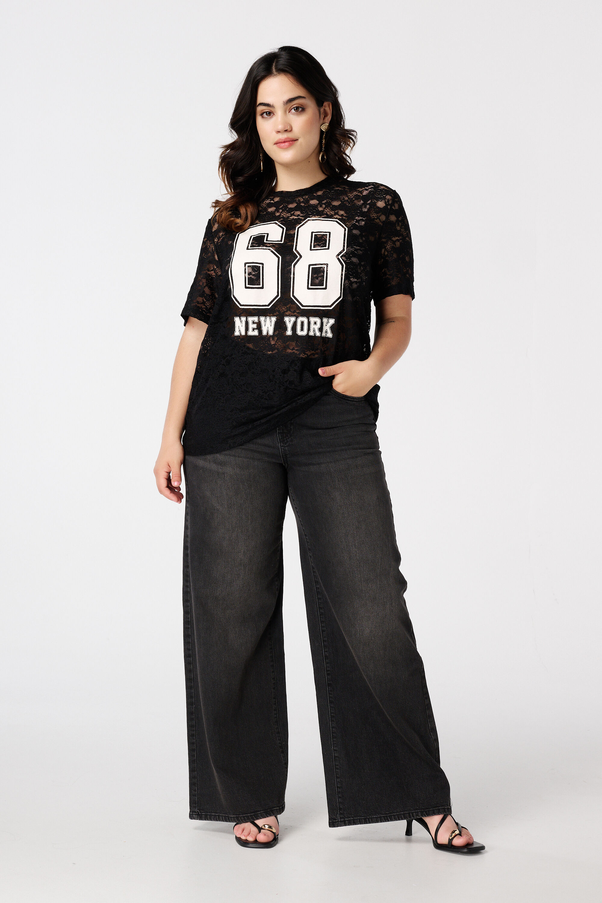 Sportief T-shirt van kant image number 5