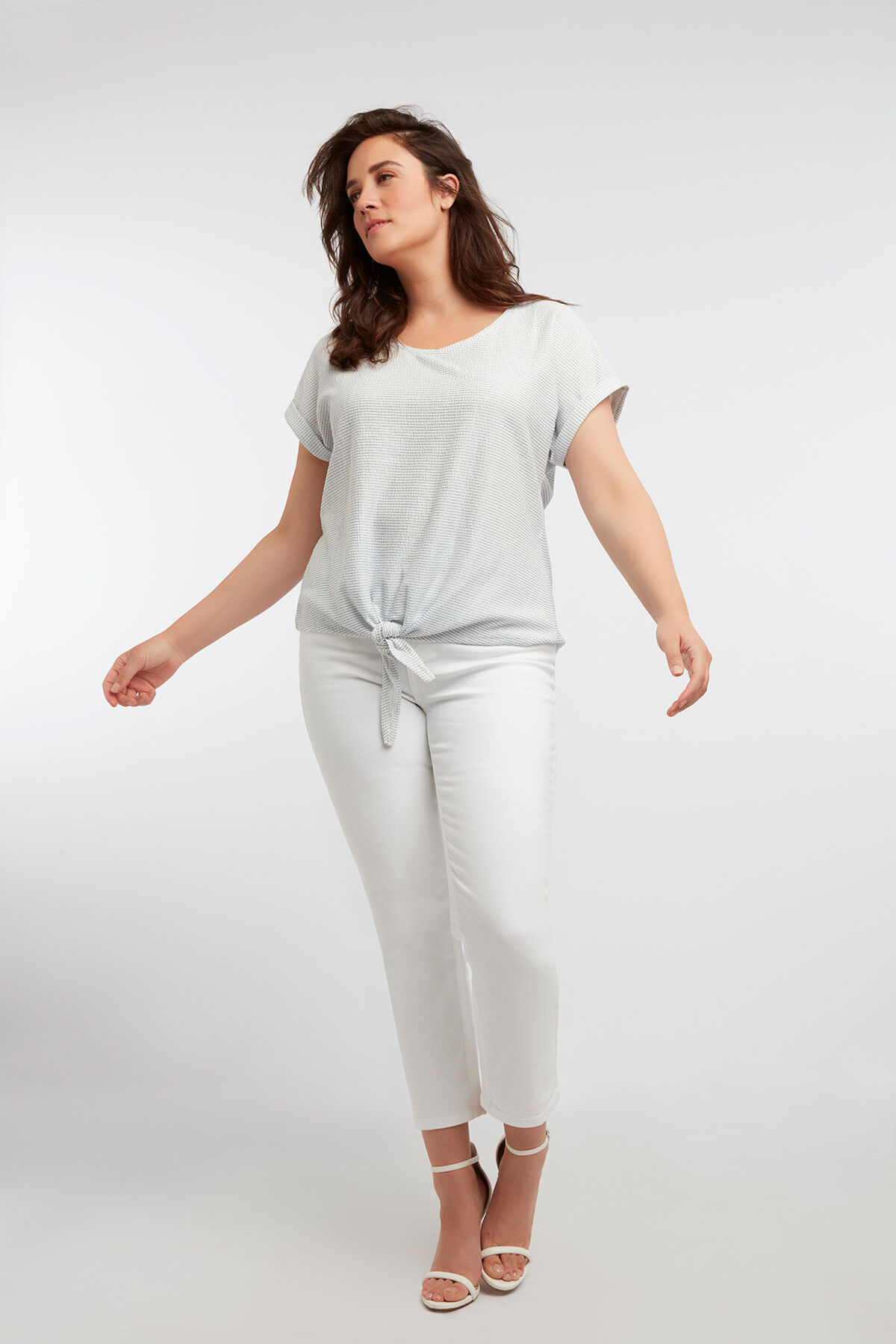 T-shirt met geknoopt detail image number 4