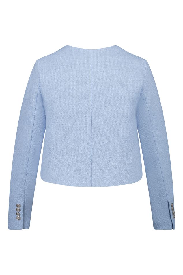 Kort tweed jasje met metalen knopen image number 2