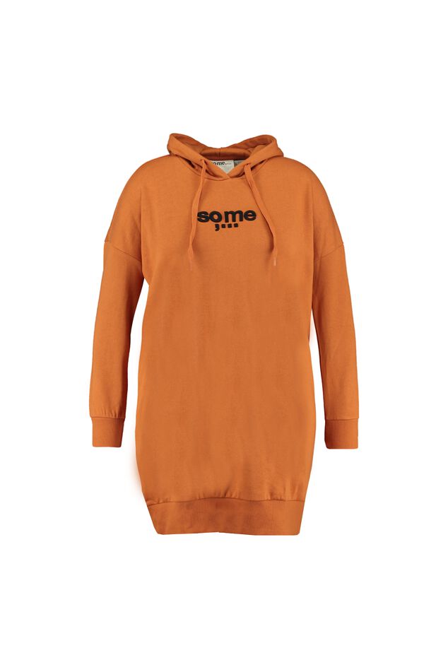 Sweater jurk met capuchon image number 1