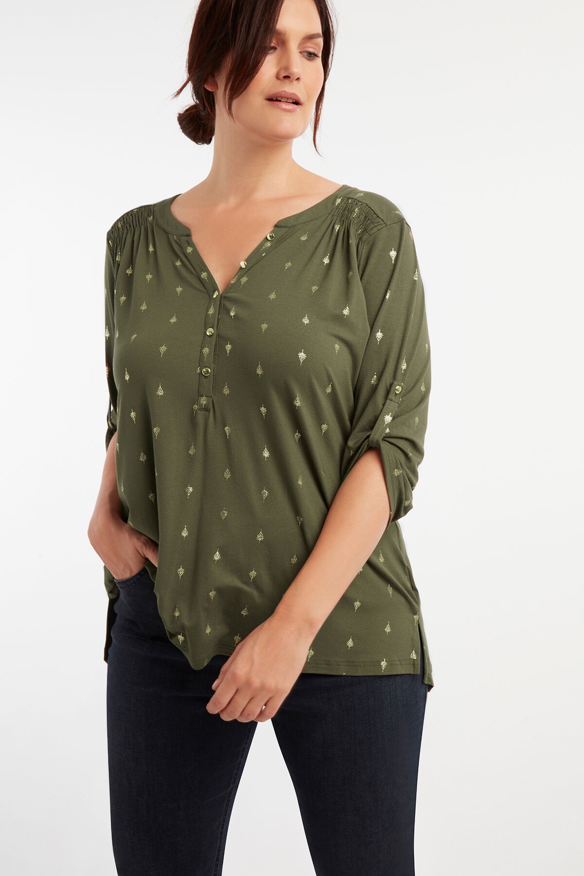 Haut &agrave; imprim&eacute; m&eacute;tallis&eacute; image number 0