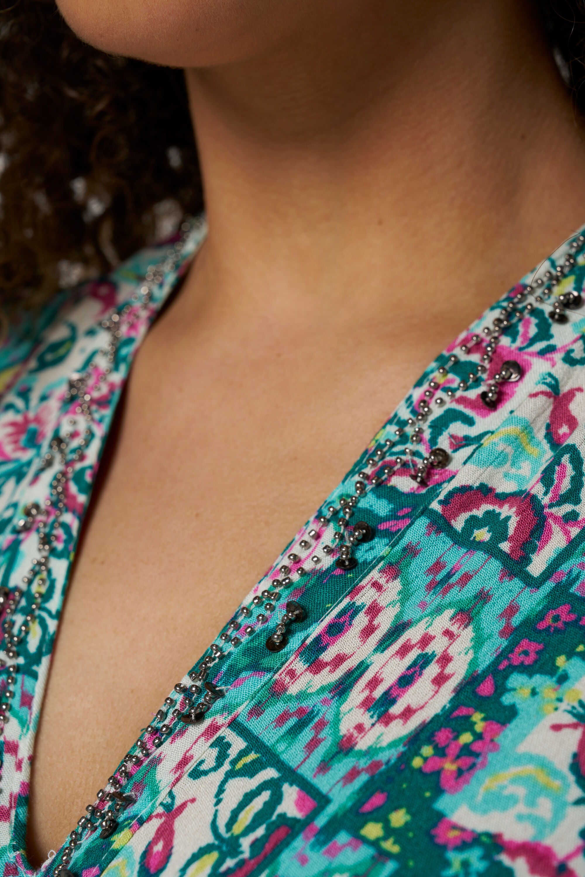 Maxi jurk met V-hals image number 4