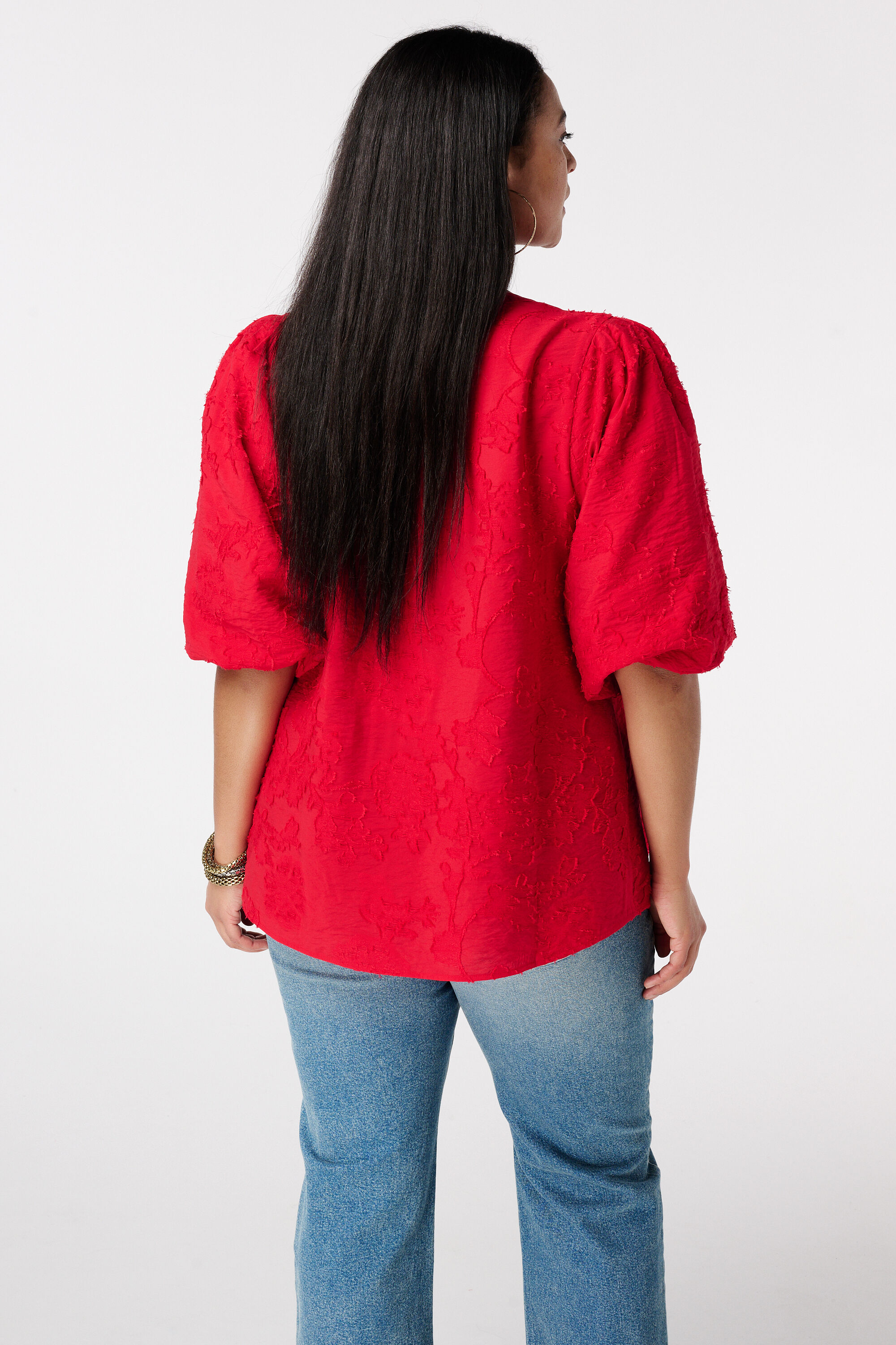 Broderie blouse met pofmouw image number 3