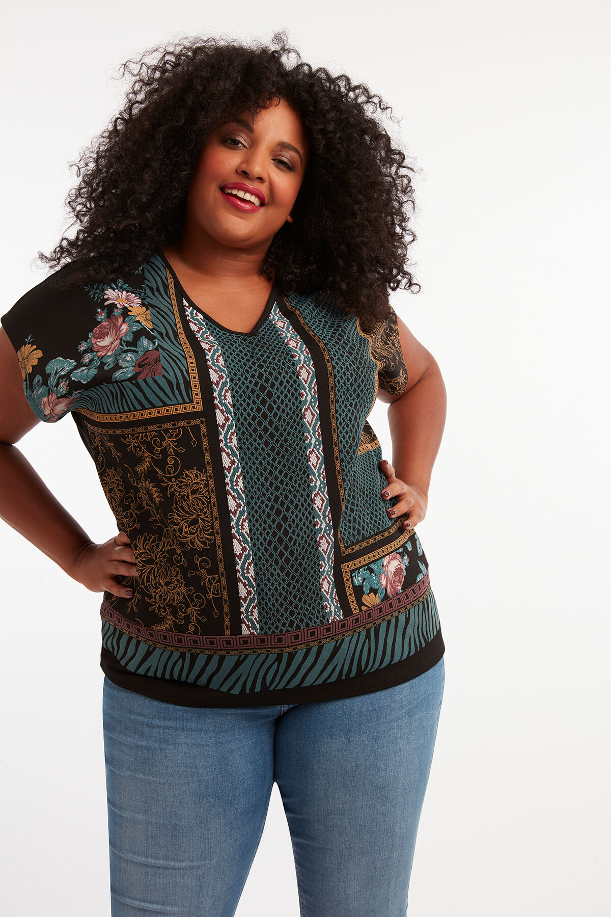 T-shirt met waxprint image number 4