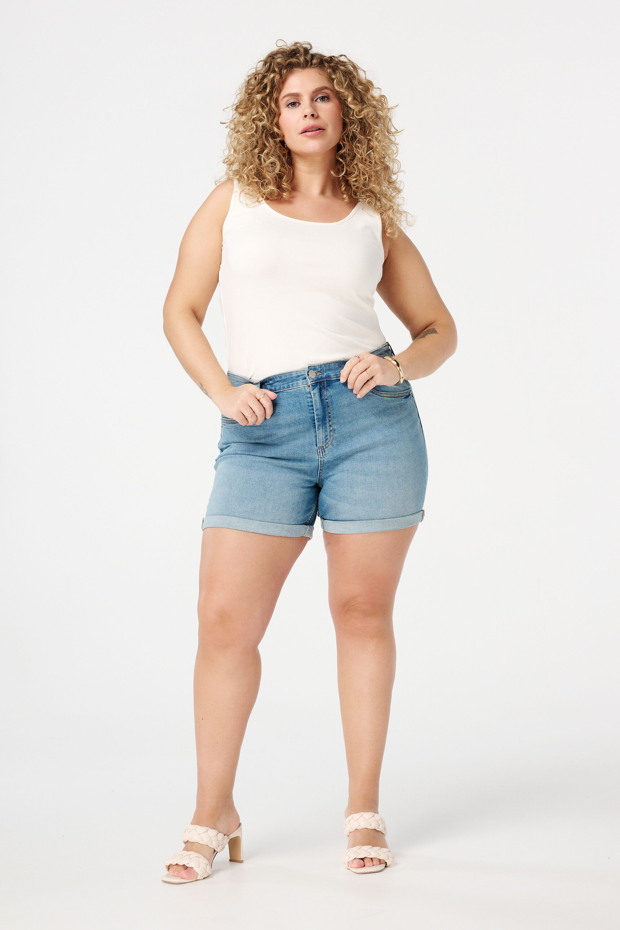 Katoenen extra lange singlet image number 5