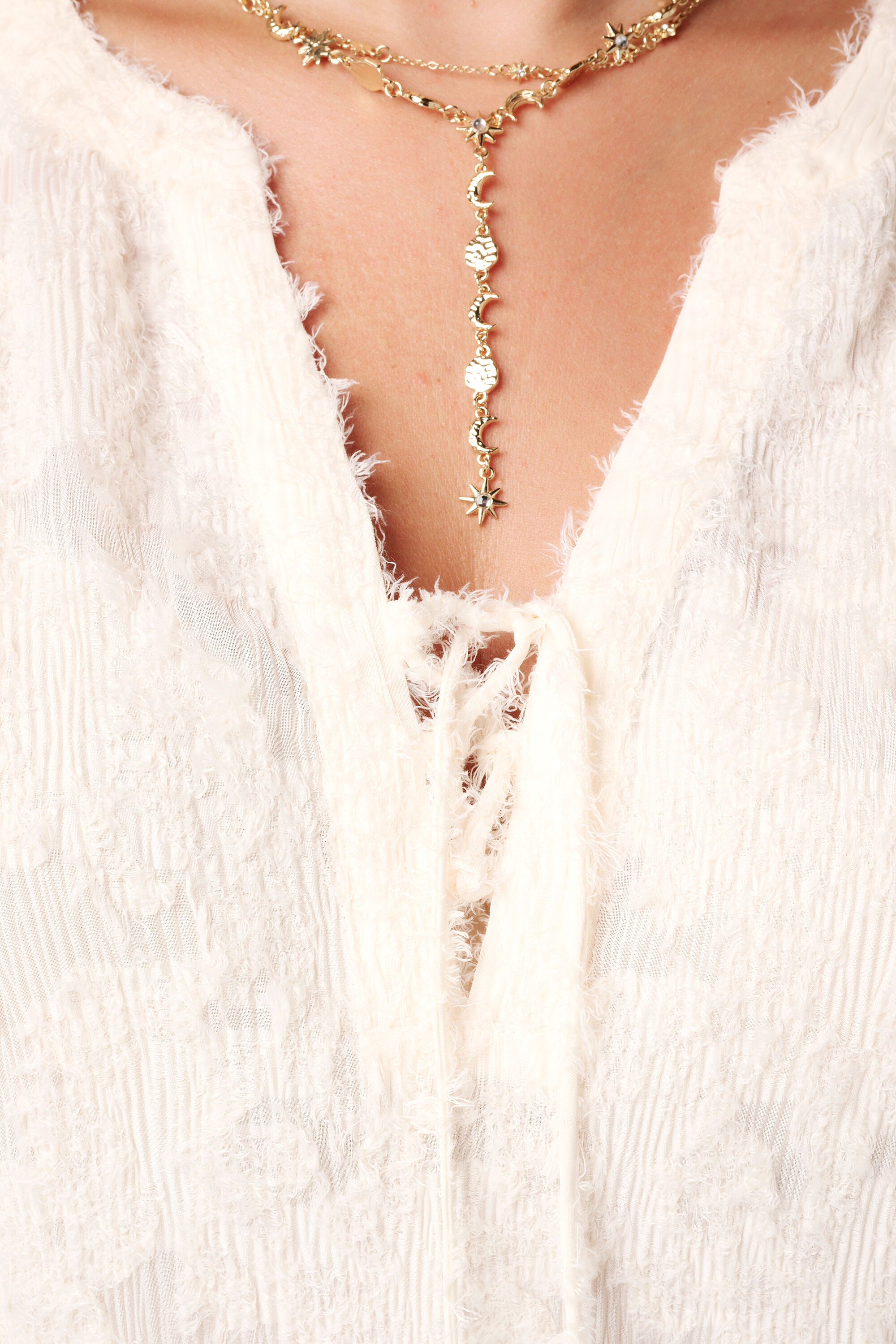 Fluffy blouse met v-hals image number 6