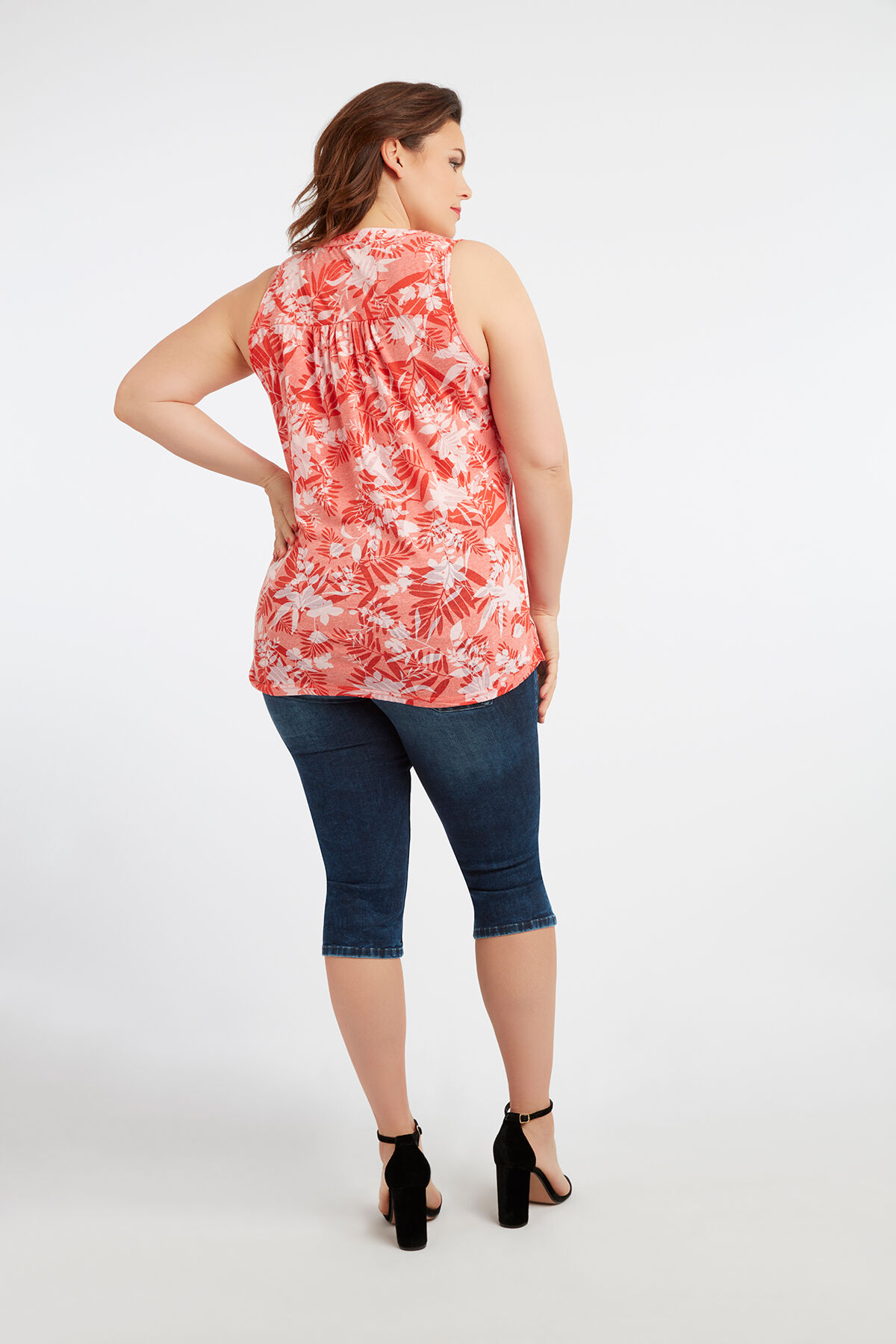 Mouwloze top met burn-out effect image number 5