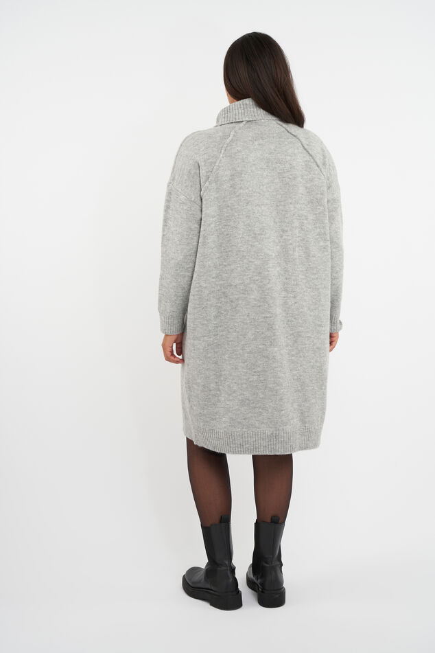Gebreide jurk met col  image number 4