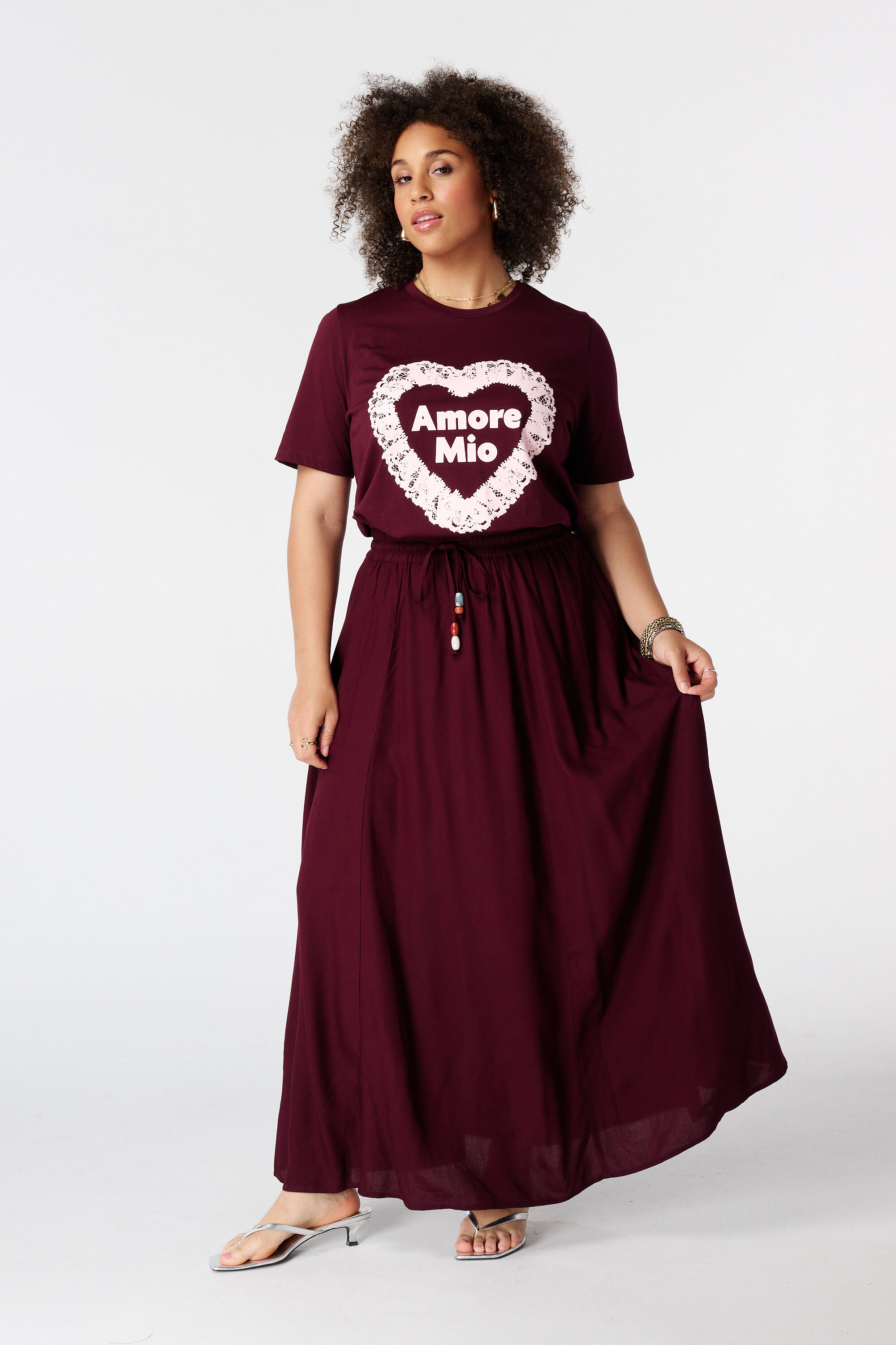 Maxi rok met elastische taille