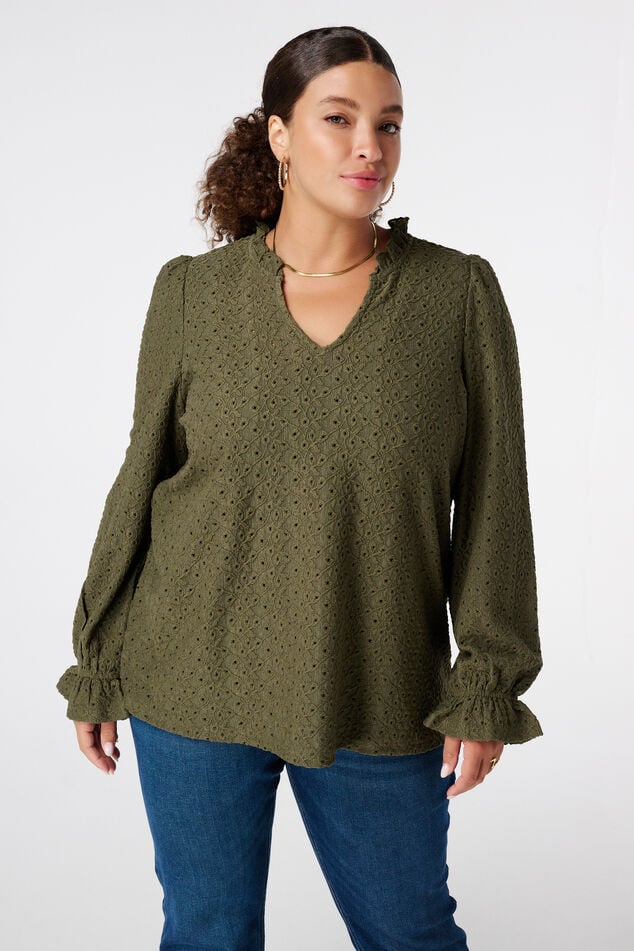 Top met broderie image number 0