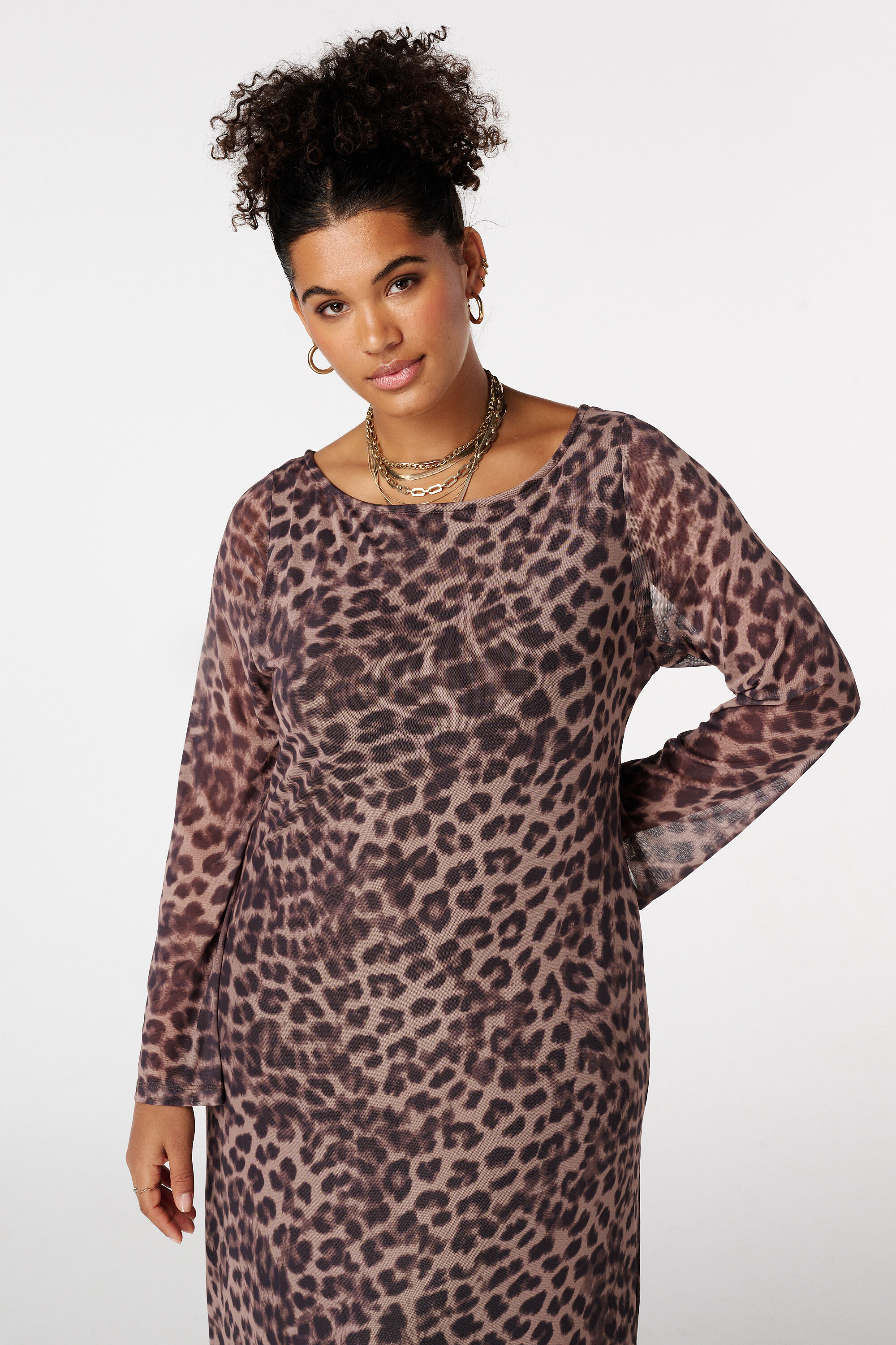 Maxi jurk van mesh image number 5