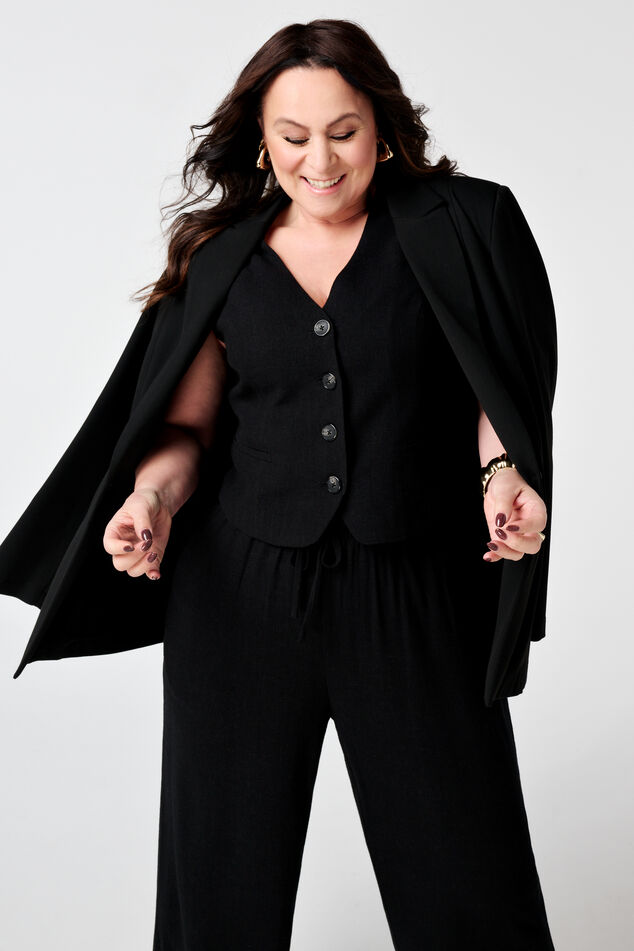 Kostuumgilet met linnen image number 0