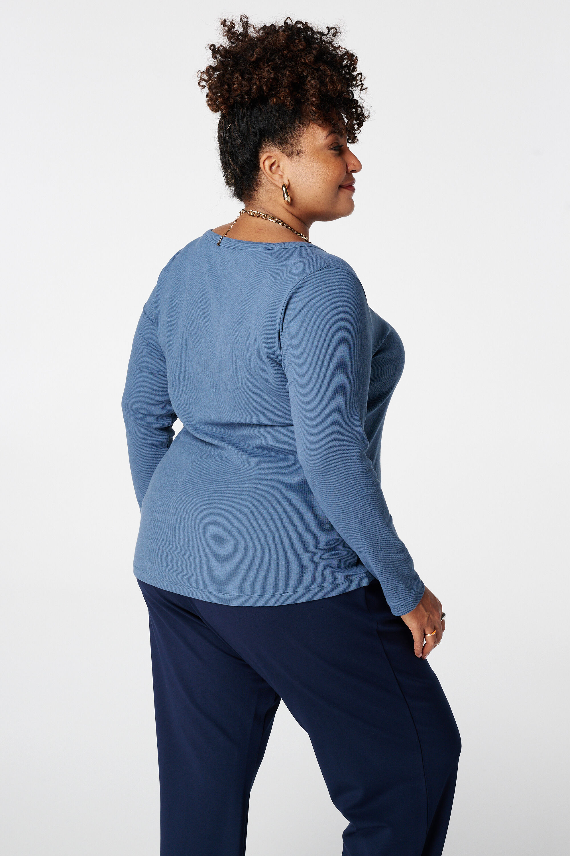 Haut c&ocirc;tel&eacute; &agrave; manches longues image number 3