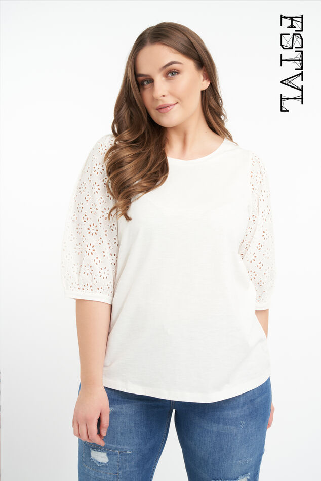 Top met broderie image number 0