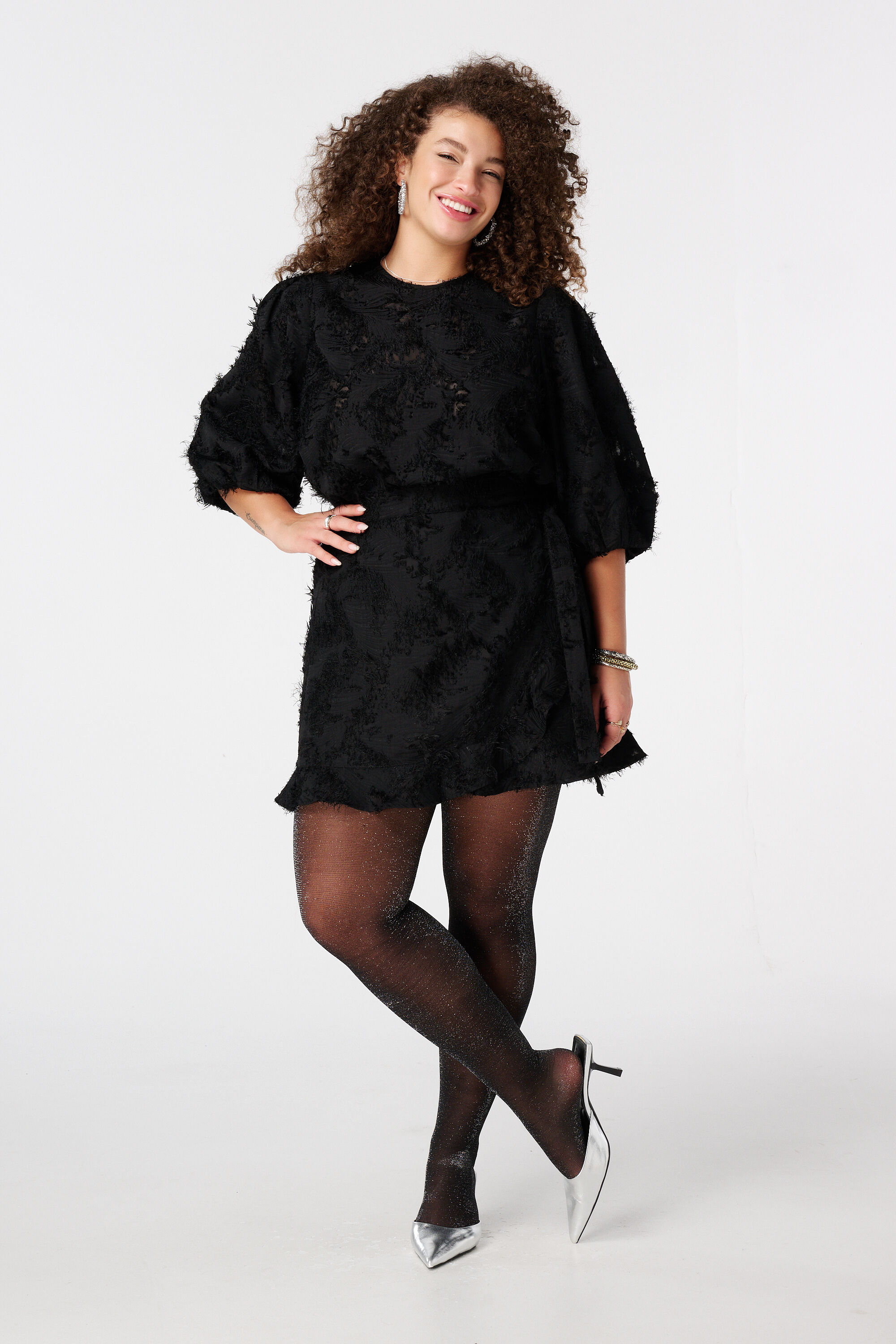 Chemisier &agrave; manches courtes bouffantes image number 5