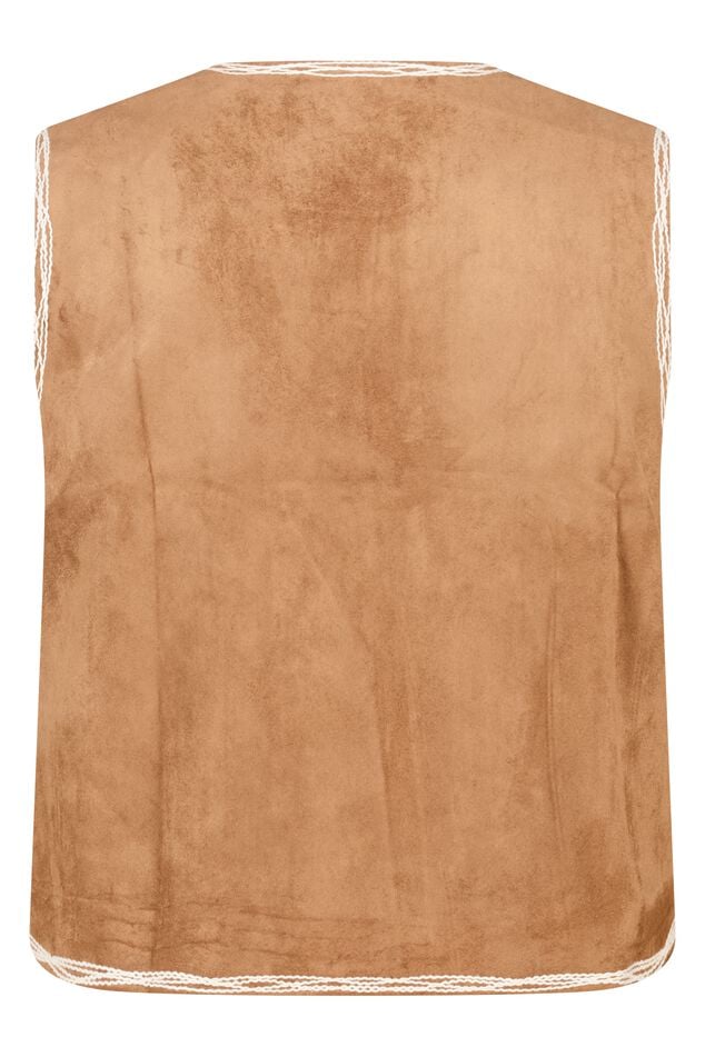 Gilet in suède look met broderie image number 2