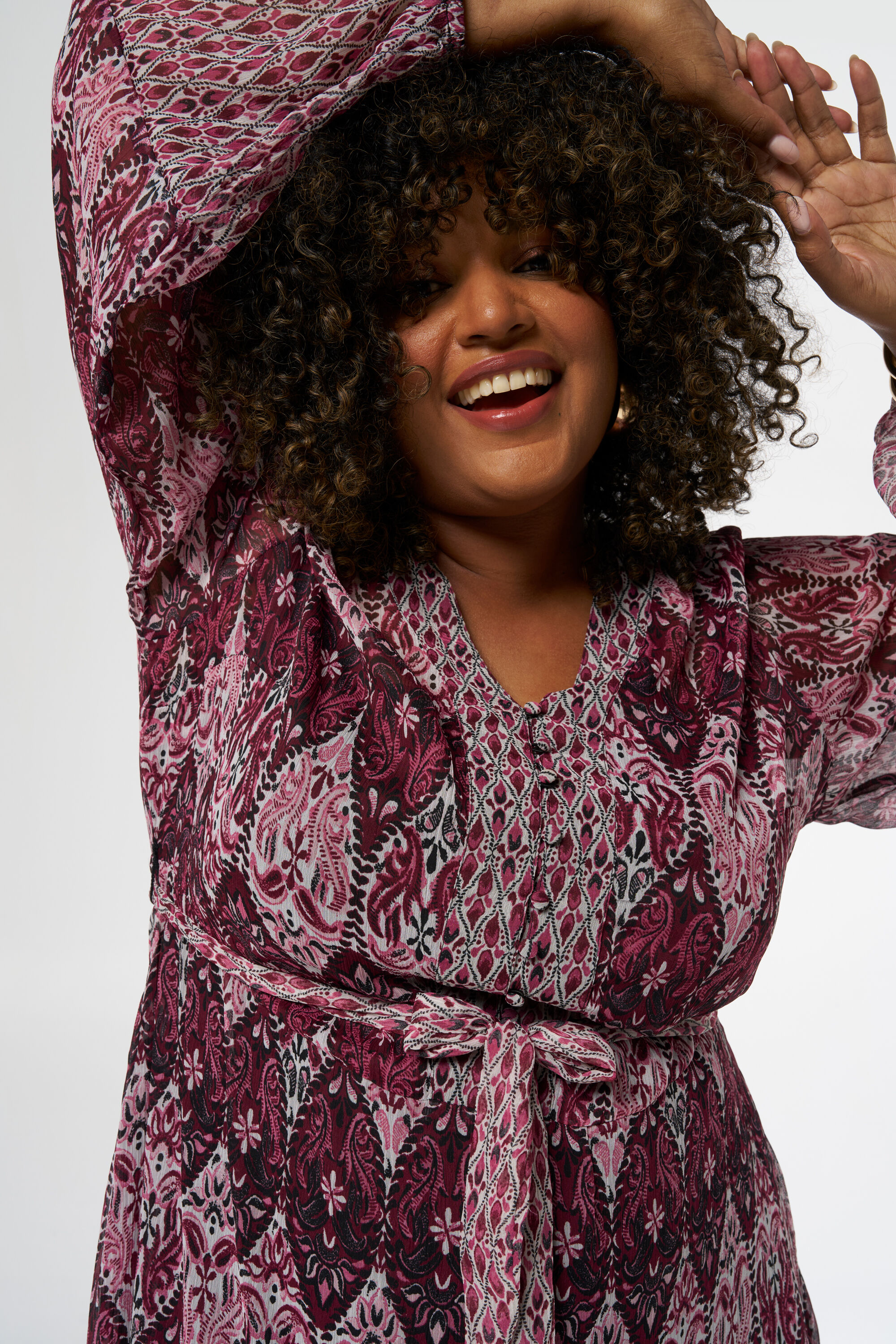 Maxi jurk met V-hals image number 5