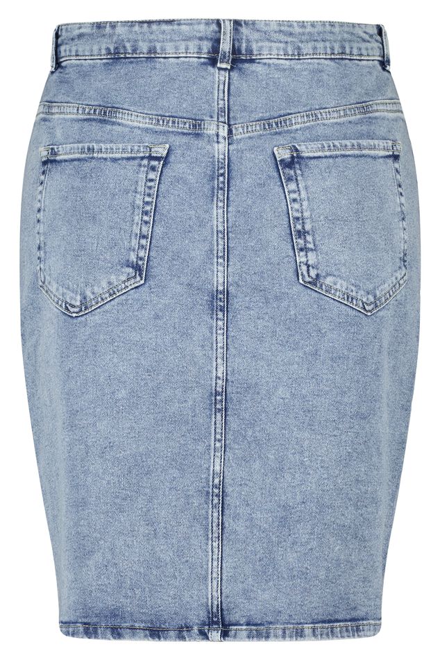 Denim rok met knoopsluiting image number 2