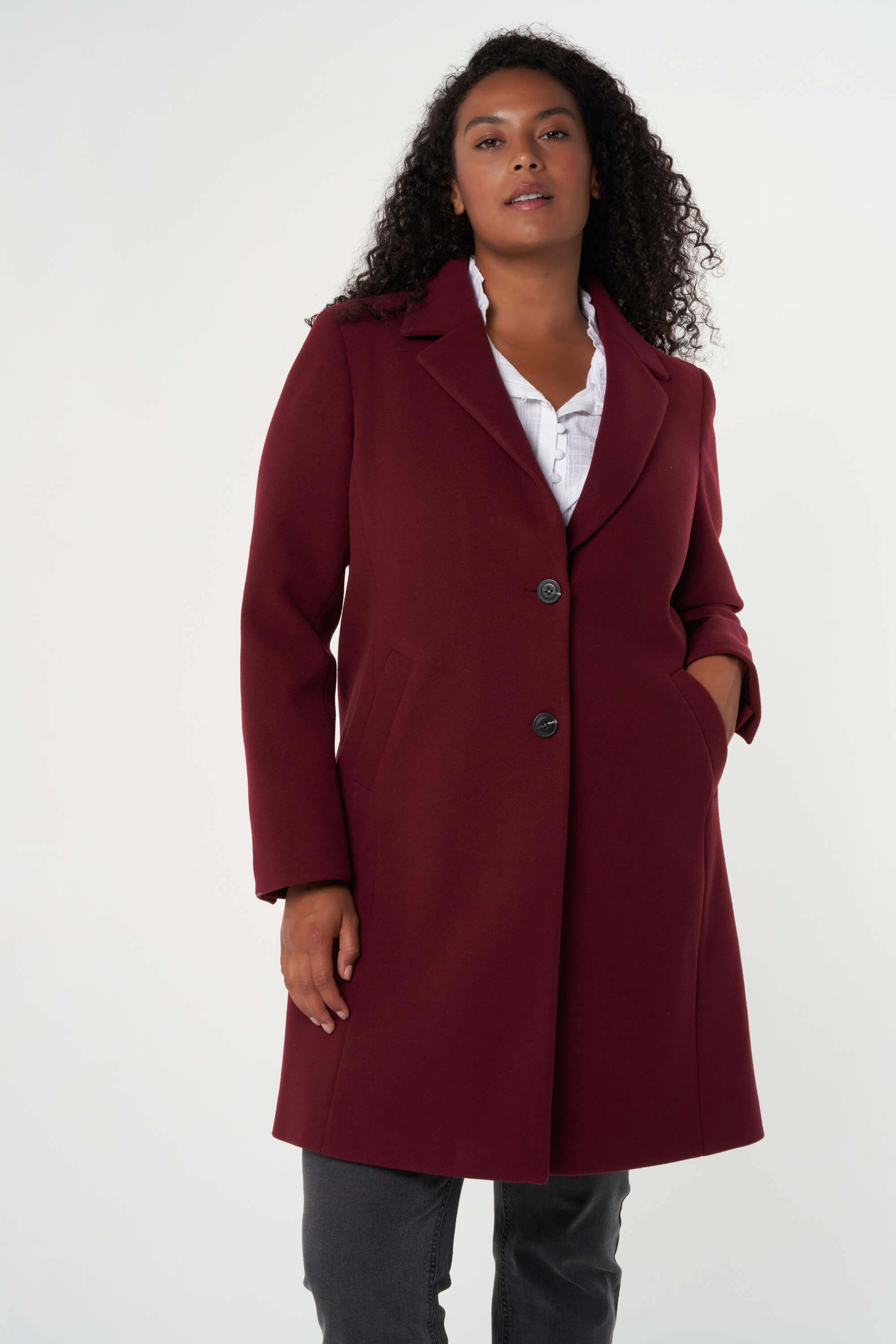 Mantel jas met knopen image number 5