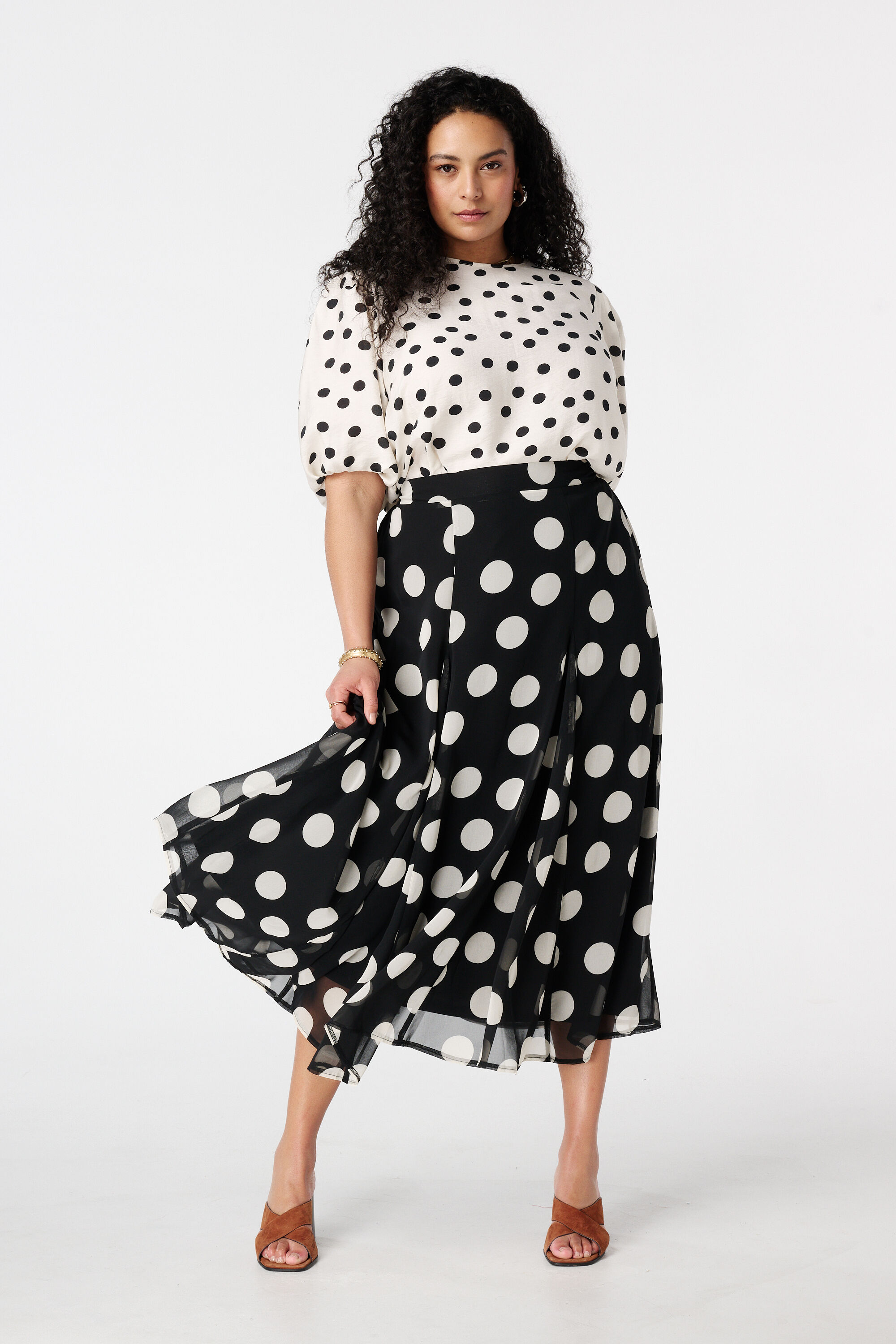 Polka dot midi rok