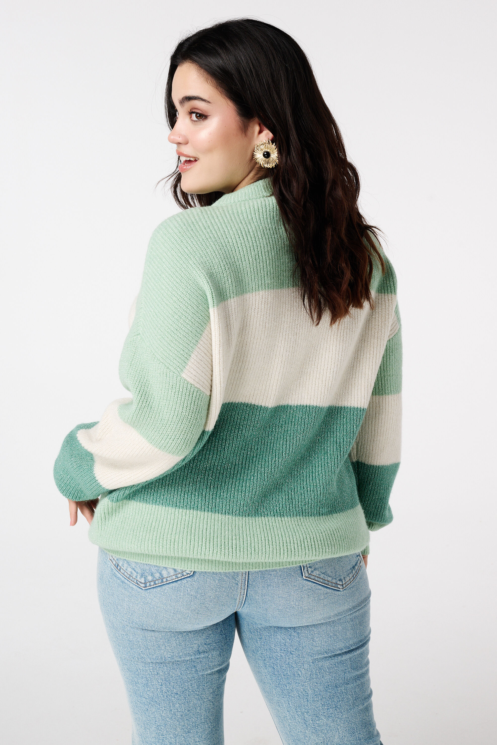 Pull en maille avec manches ballon image number 3