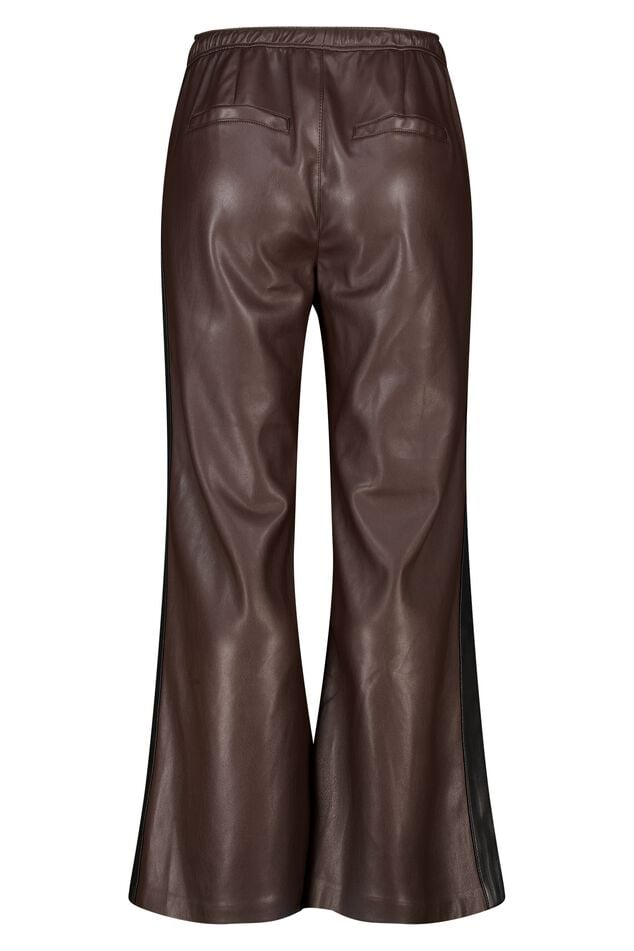 Pantalon large à rayures latérales en PU image number 2