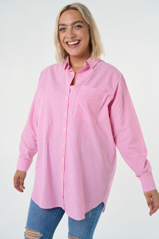 Ruimvallende blouse met strepen image number 6