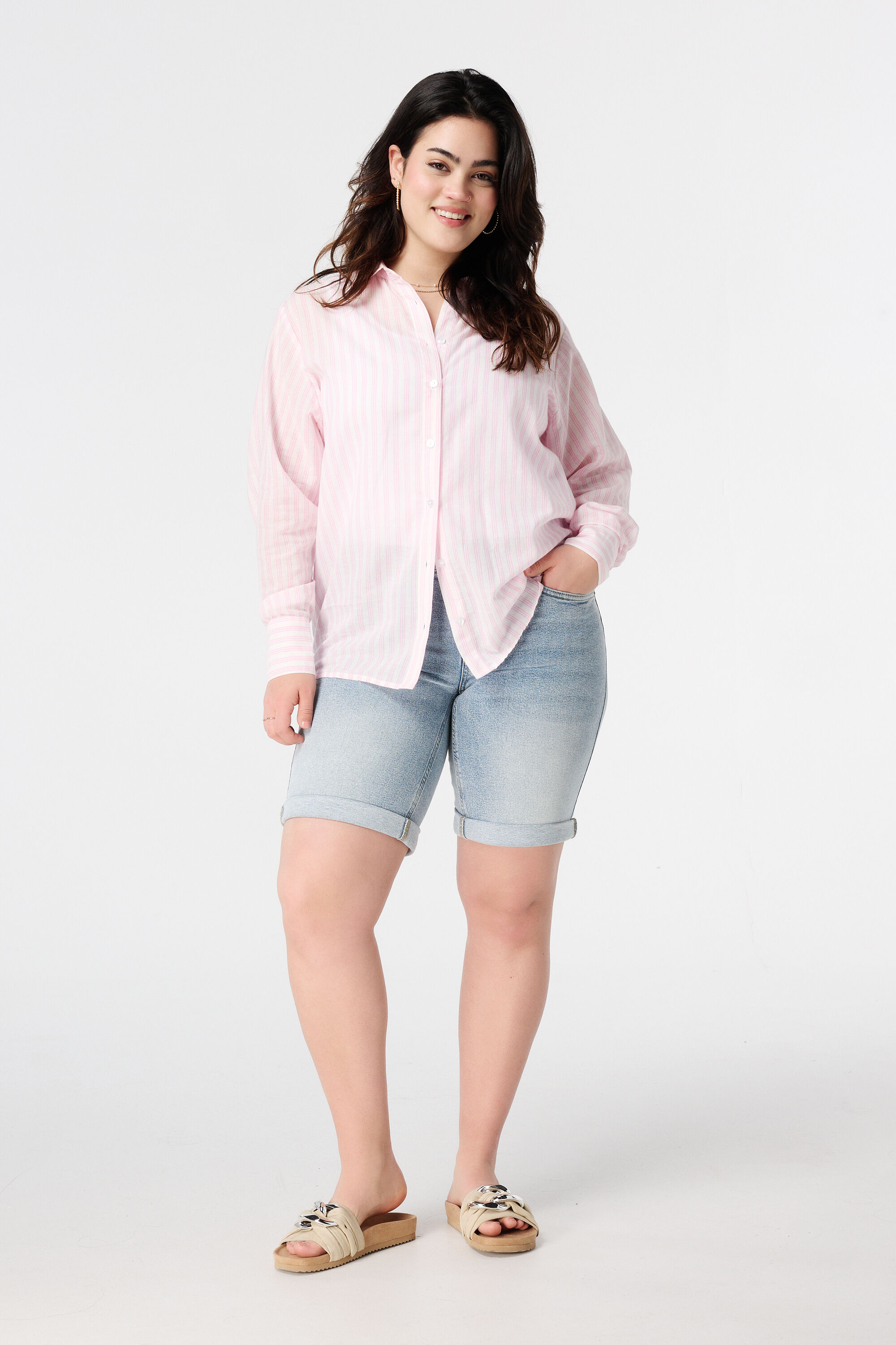 Luchtige blouse met strepen image number 5