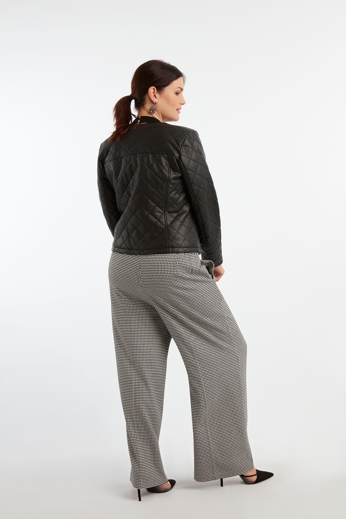 Veste en similicuir avec encolure ronde image number 5